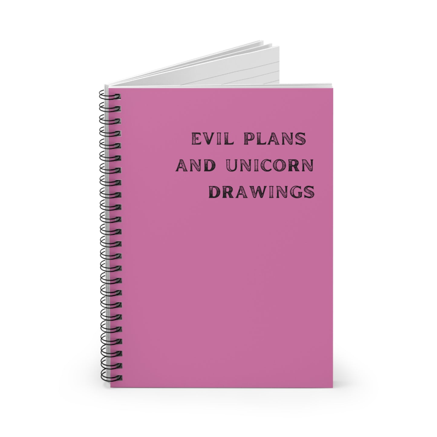 Funny Notebook, Evil Plans and Unicorn Drawings, notebook, spiral, retirement gift, boss gift, early retirement, birthday gift