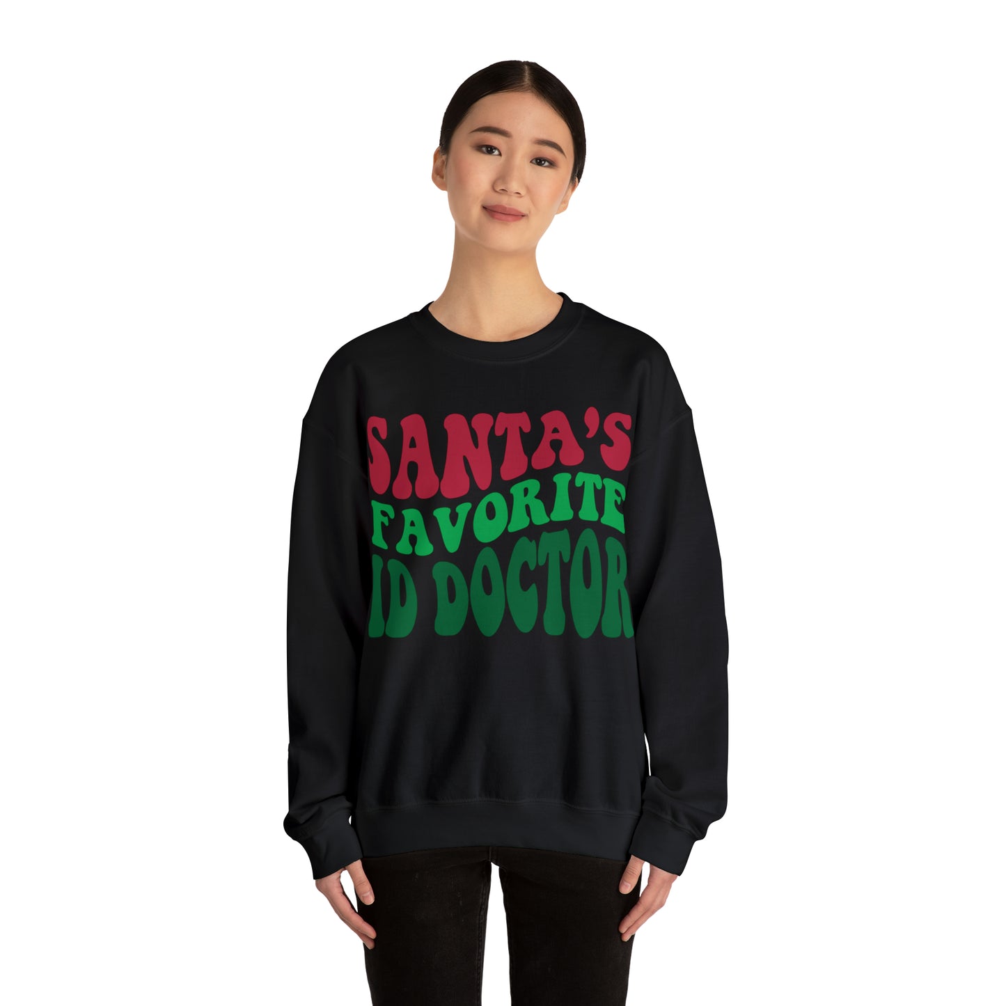 Santas Favorite ID Doctor, Infectious Disease Sweatshirt, Sweatshirt, Unisex Heavy Blend Sweater, Christmas gift, microbiologist