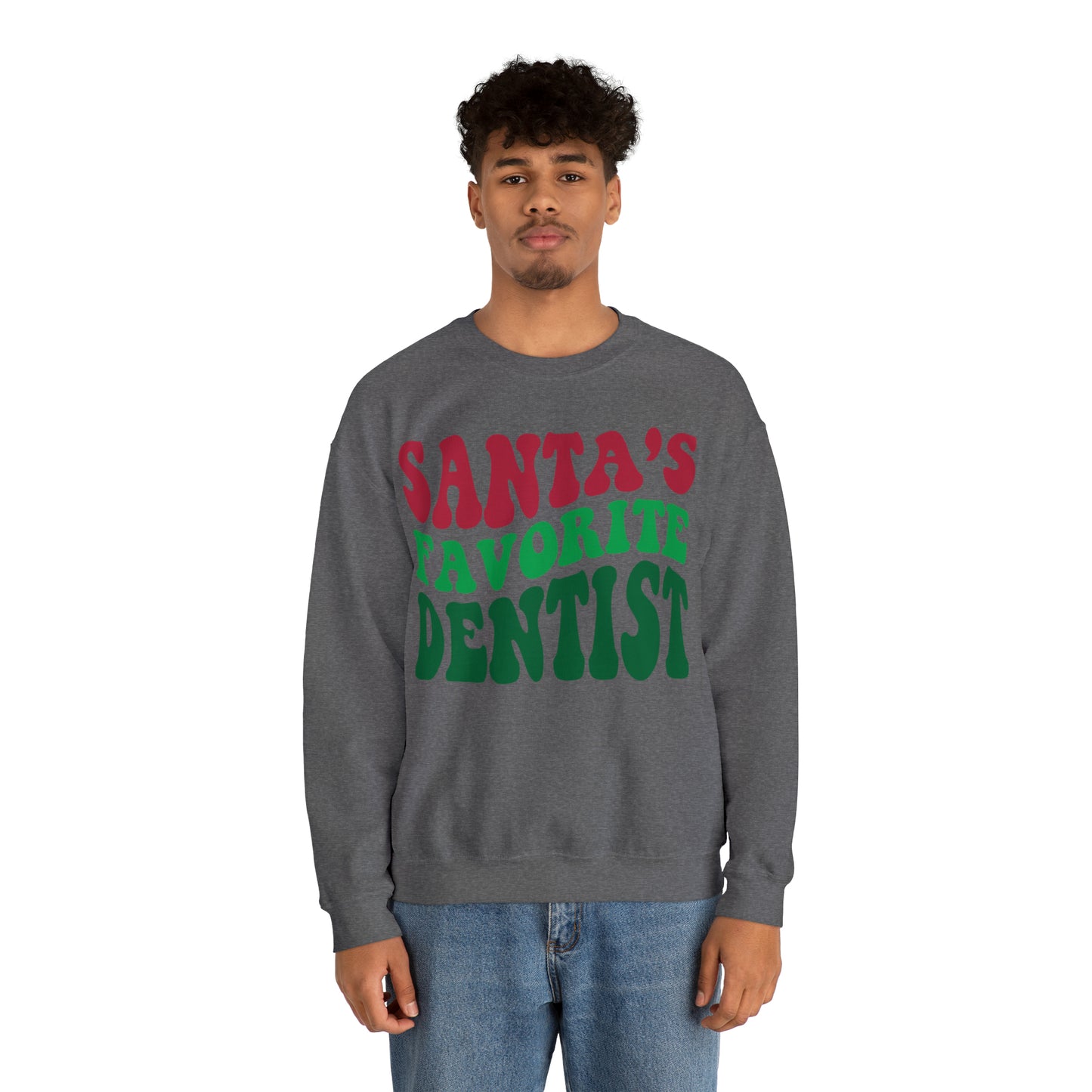 Santas Favorite Dentist Sweatshirt, Sweatshirt, Unisex Heavy Blend Sweater, Gift for dentist, Christmas gift, dental team gift