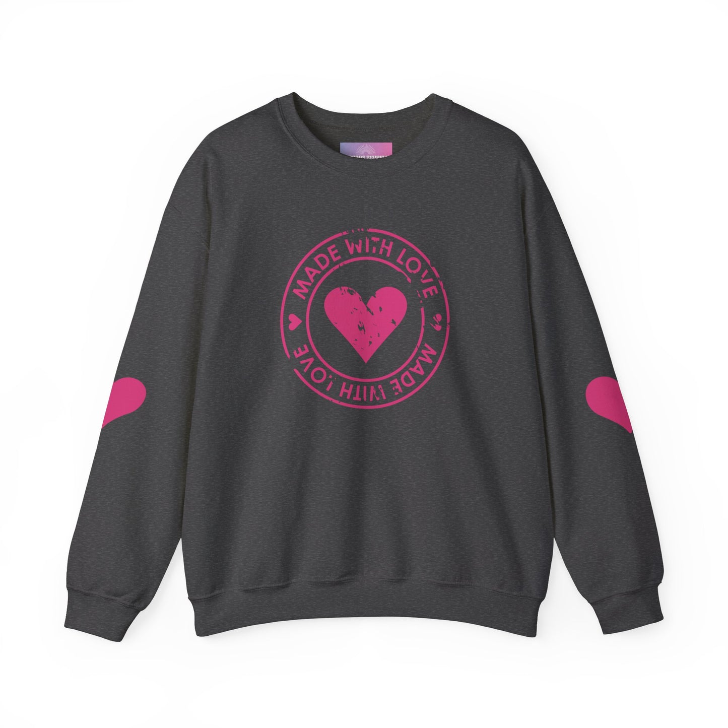 Love Heart Sweatshirt with Heart Arm Patches