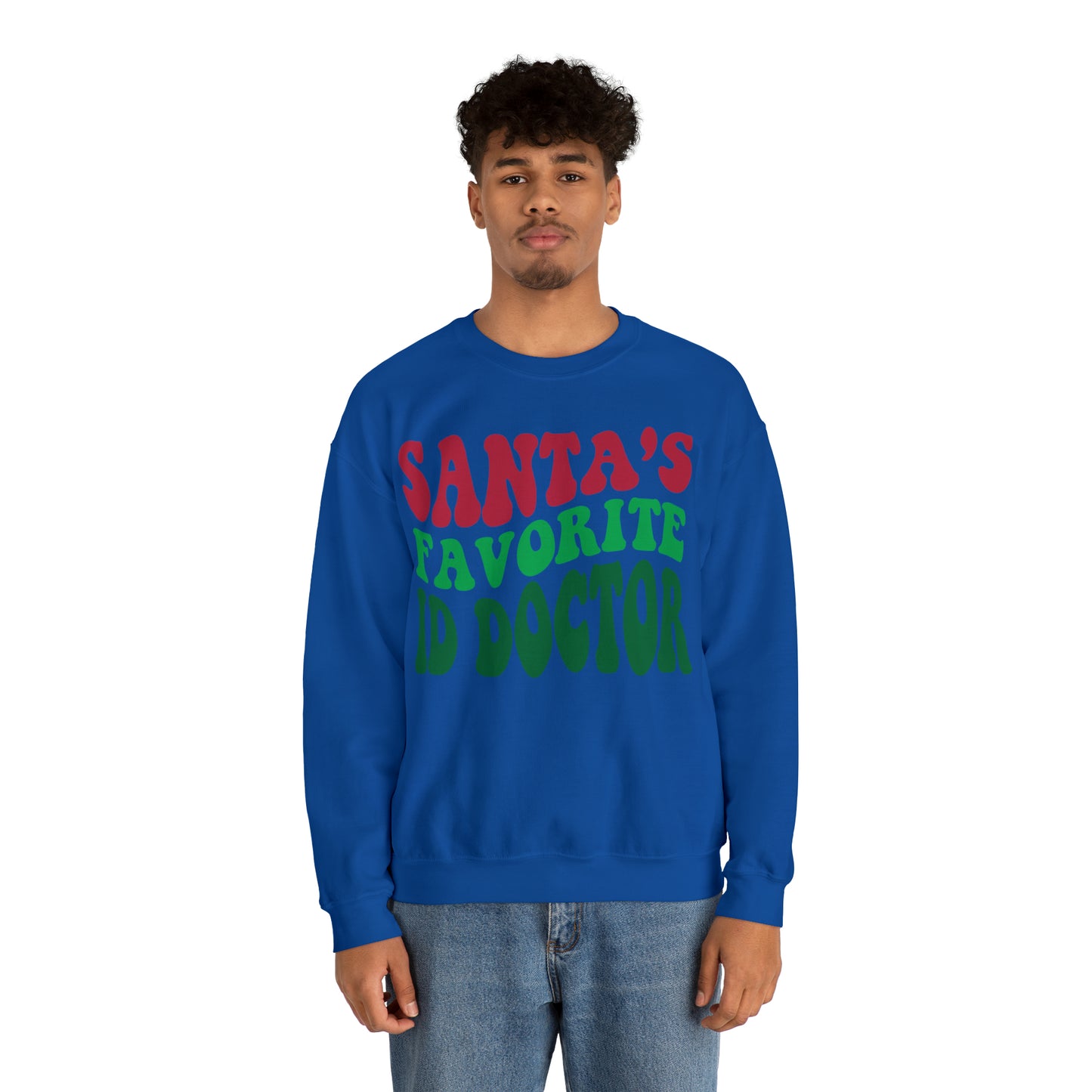 Santas Favorite ID Doctor, Infectious Disease Sweatshirt, Sweatshirt, Unisex Heavy Blend Sweater, Christmas gift, microbiologist