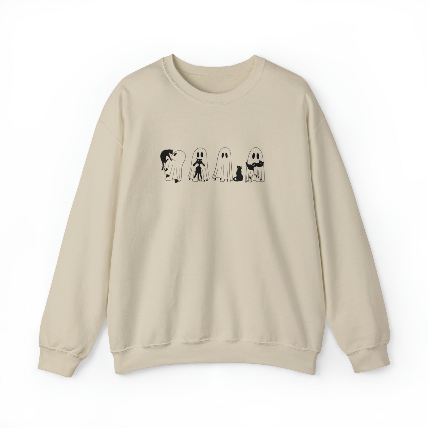Ghost Holding Black Cat Sweatshirt, Halloween Shirt, Ghost Shirt, Spooky Season, Cute Fall Shirt for Women, Halloween Sweatshirt, Cat Shirt