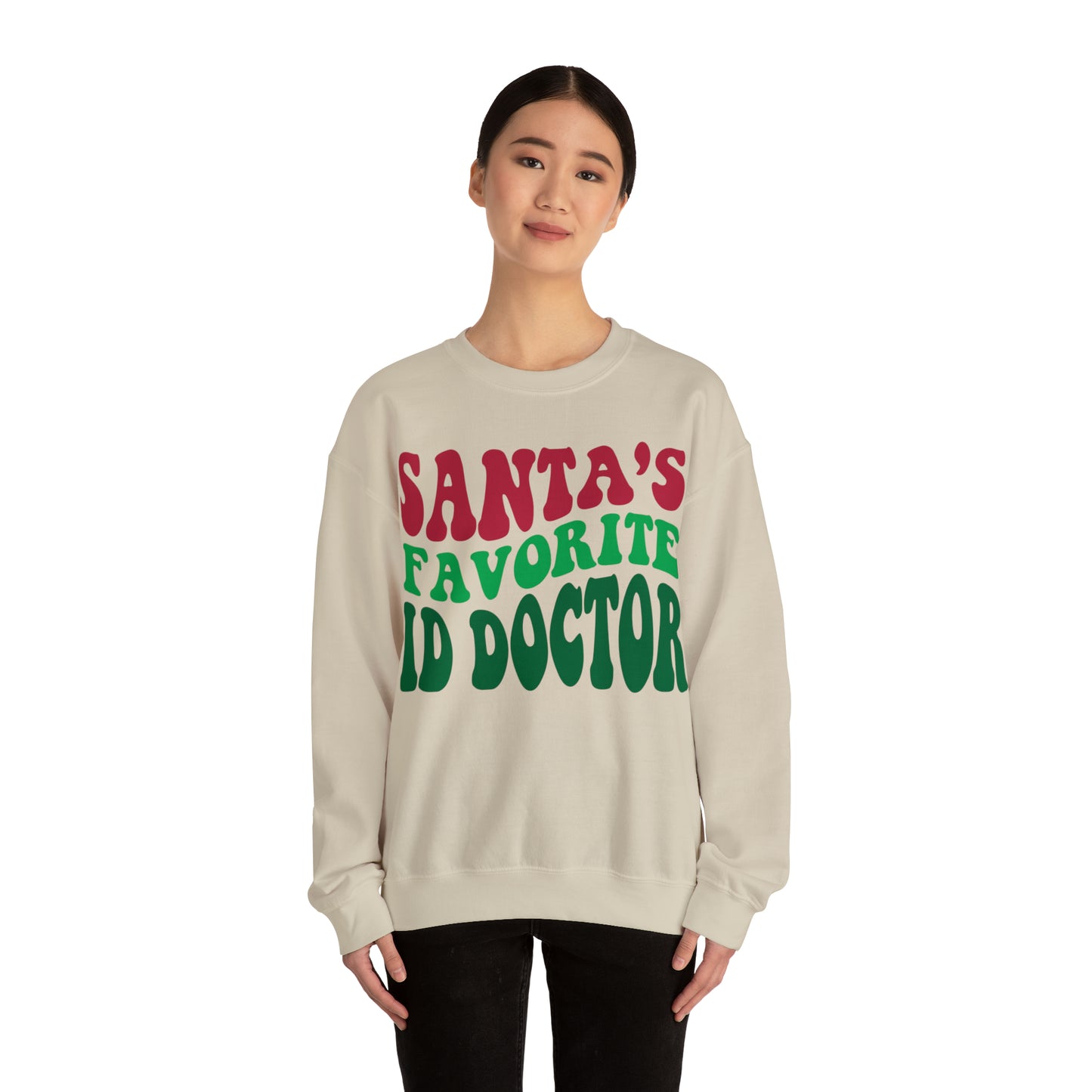 Santas Favorite ID Doctor, Infectious Disease Sweatshirt, Sweatshirt, Unisex Heavy Blend Sweater, Christmas gift, microbiologist