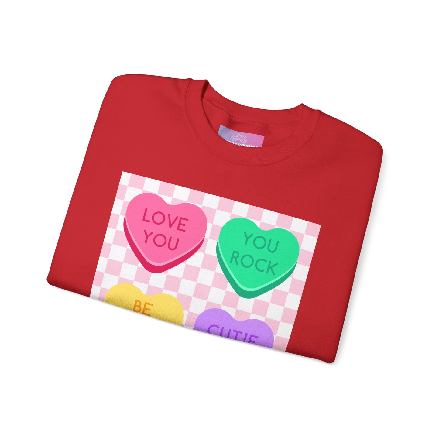 Love Checkerboard Heart Crewneck Sweatshirt, Valentines Day Candy Sweater, Cute Love Tee, Pullover, gift for her, Valetines Day Candy Gift