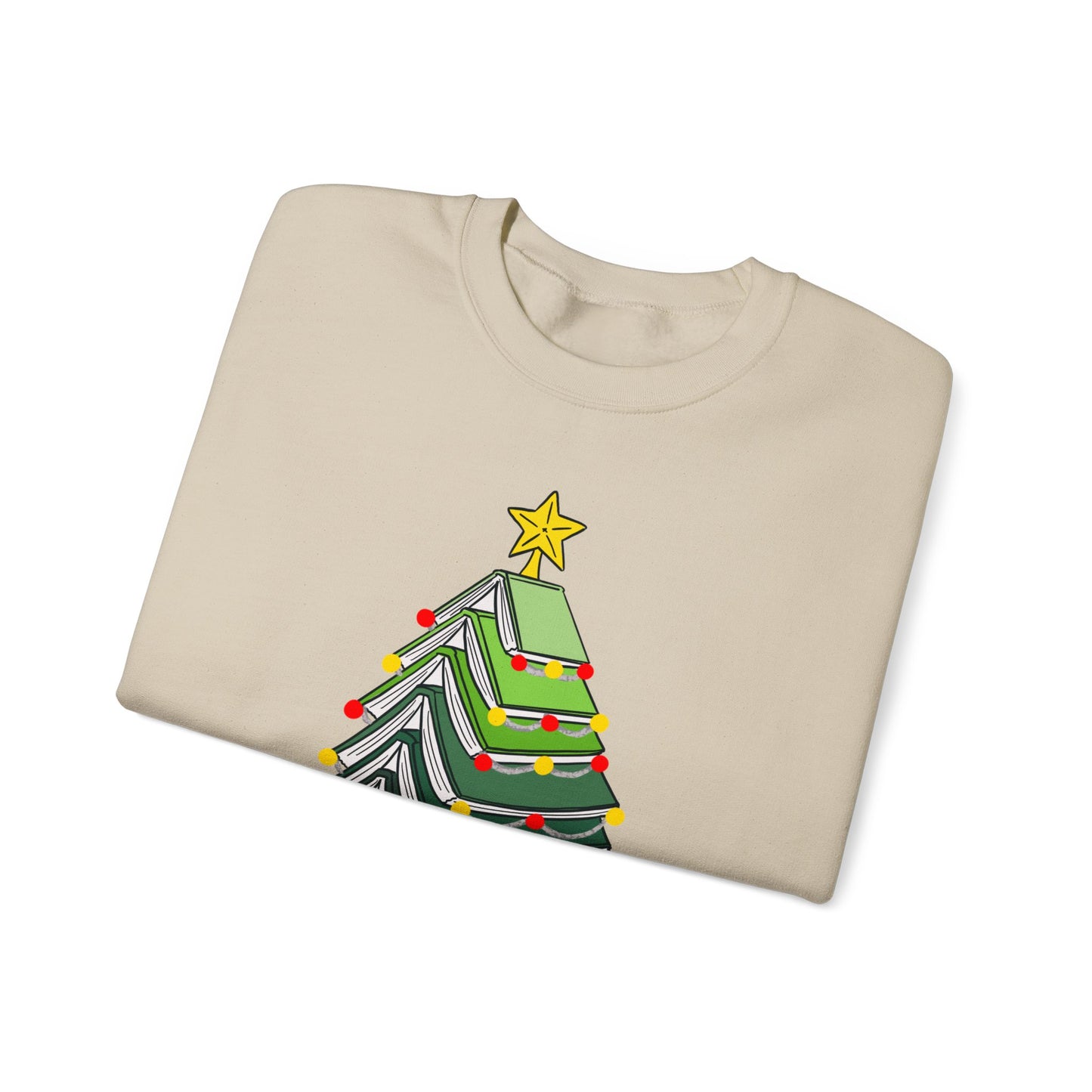 All Booked For Christmas Sweatshirt, Custom Book Lover Christmas Gift, Gift for Book Lover, Cute Book Christmas Tree Sweater, Book club
