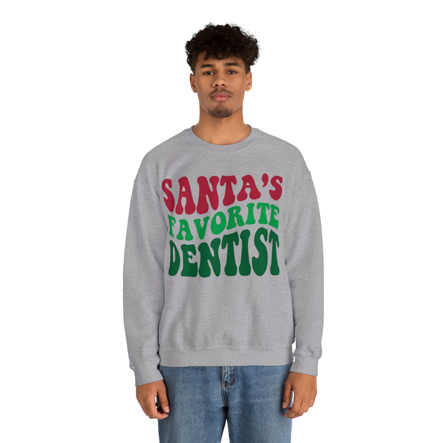 Santas Favorite Dentist Sweatshirt, Sweatshirt, Unisex Heavy Blend Sweater, Gift for dentist, Christmas gift, dental team gift