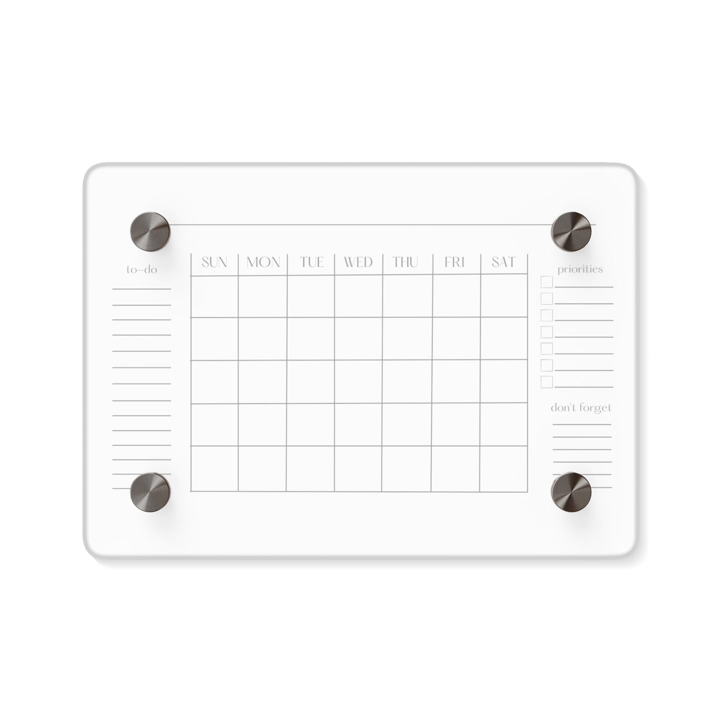 Large Acrylic Calendar, Dry Erase Monthly Acrylic Wall Calendar, 2023 Minimalist Wall Calendar, for Kitchen, Office or Mudroom