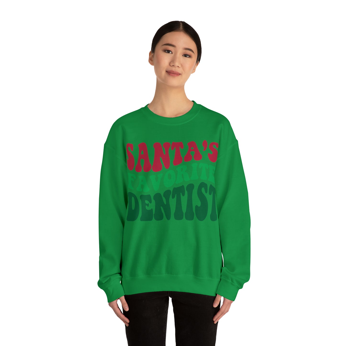 Santas Favorite Dentist Sweatshirt, Sweatshirt, Unisex Heavy Blend Sweater, Gift for dentist, Christmas gift, dental team gift