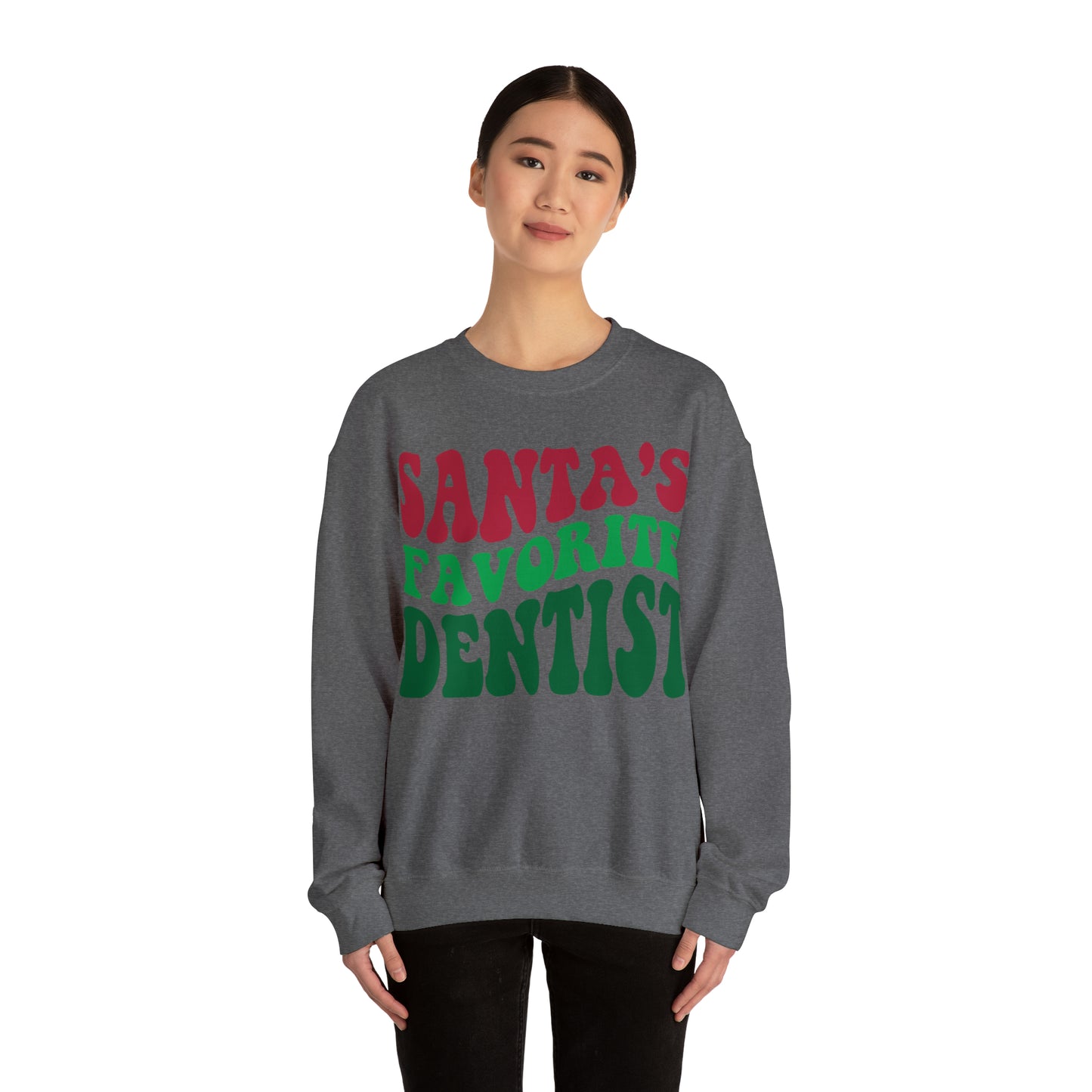 Santas Favorite Dentist Sweatshirt, Sweatshirt, Unisex Heavy Blend Sweater, Gift for dentist, Christmas gift, dental team gift
