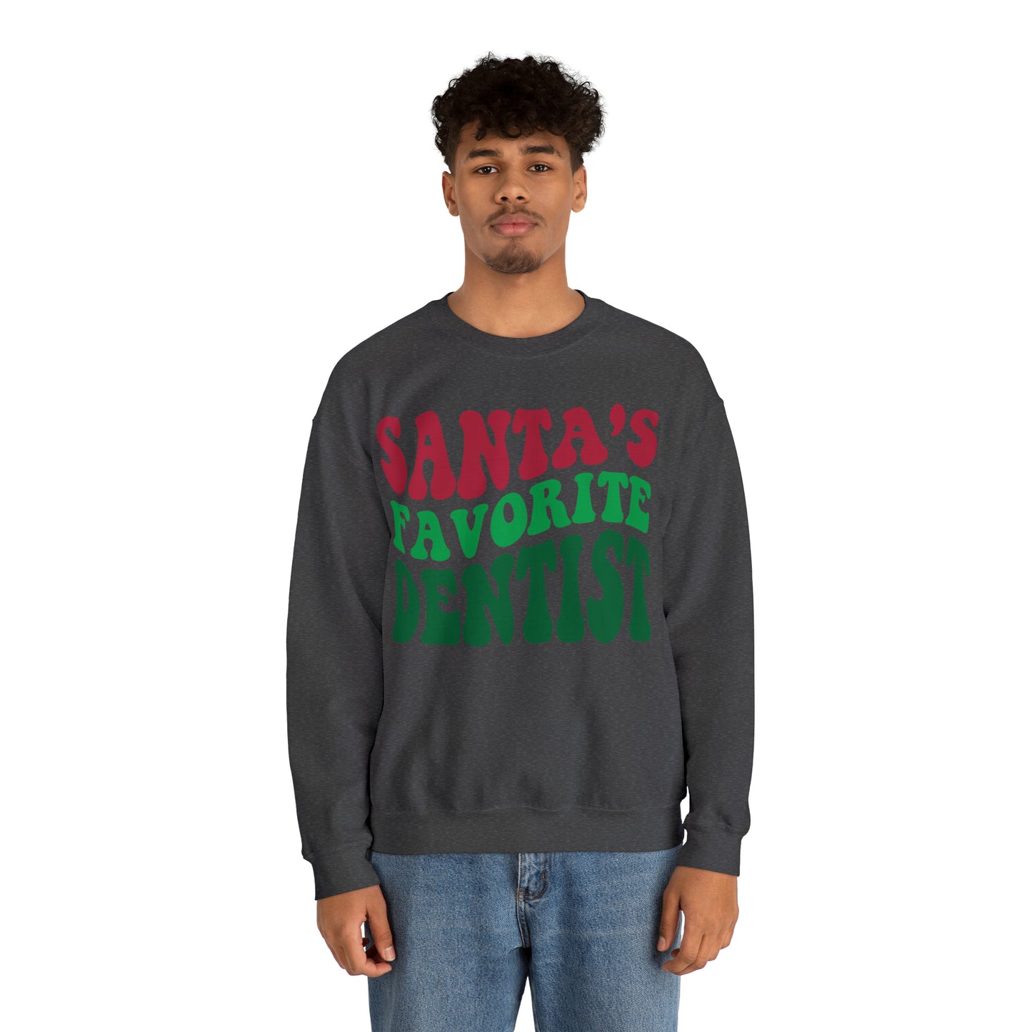 Santas Favorite Dentist Sweatshirt, Sweatshirt, Unisex Heavy Blend Sweater, Gift for dentist, Christmas gift, dental team gift
