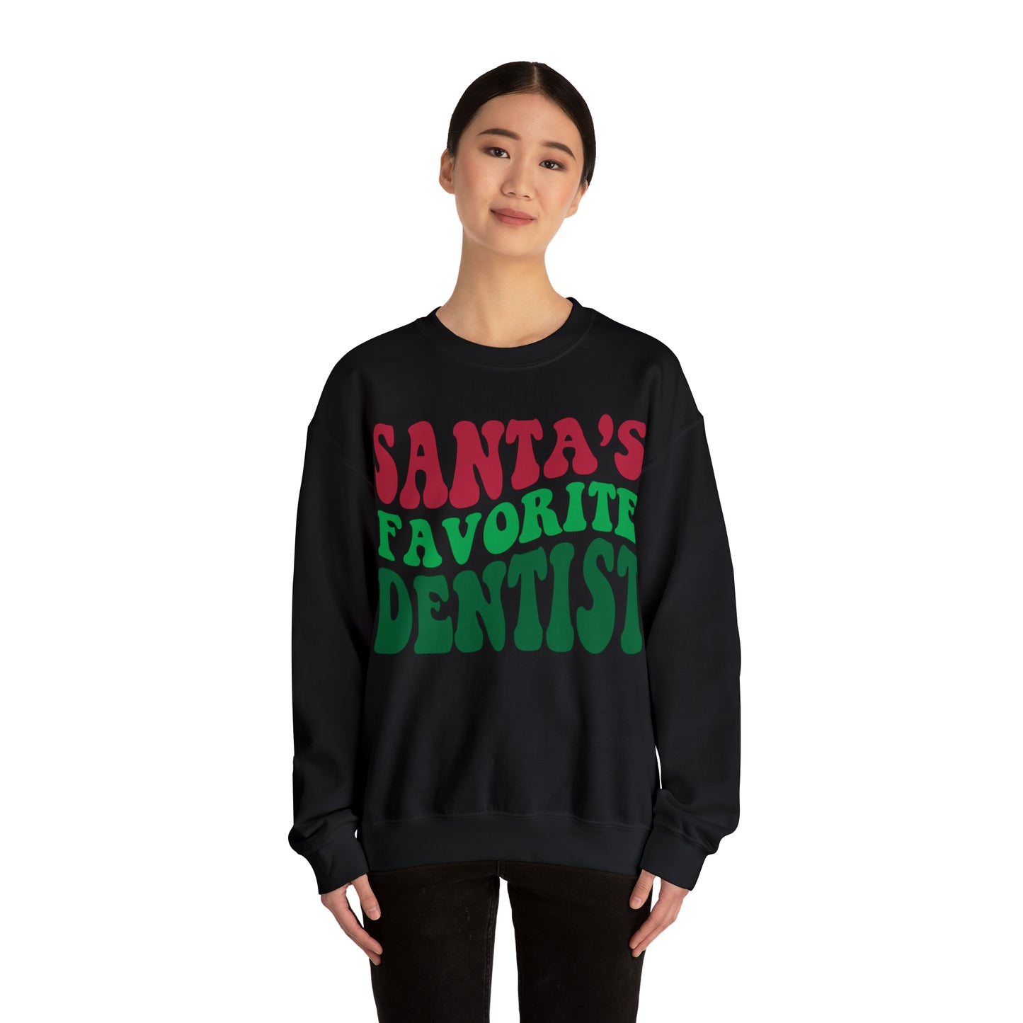 Santas Favorite Dentist Sweatshirt, Sweatshirt, Unisex Heavy Blend Sweater, Gift for dentist, Christmas gift, dental team gift