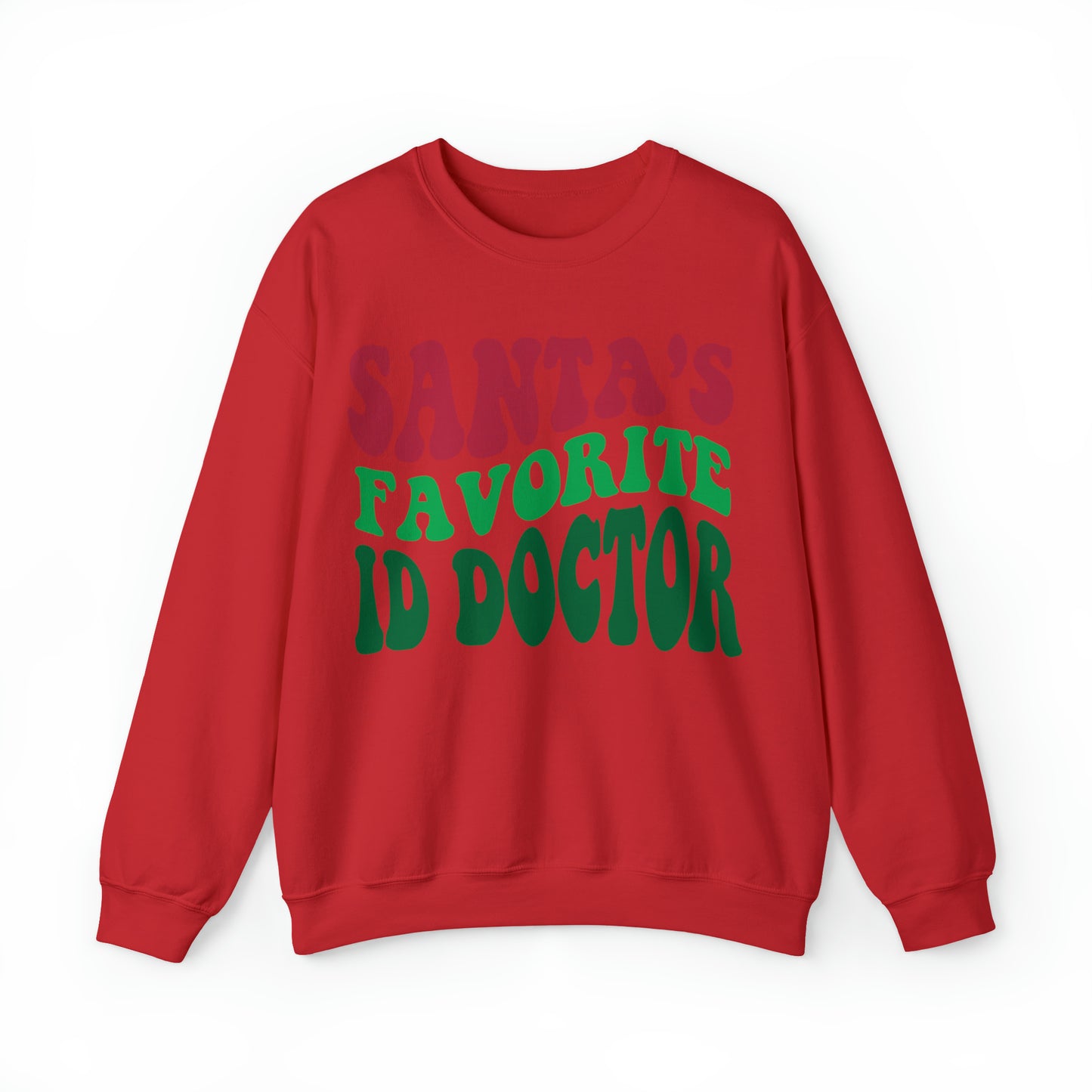 Santas Favorite ID Doctor, Infectious Disease Sweatshirt, Sweatshirt, Unisex Heavy Blend Sweater, Christmas gift, microbiologist