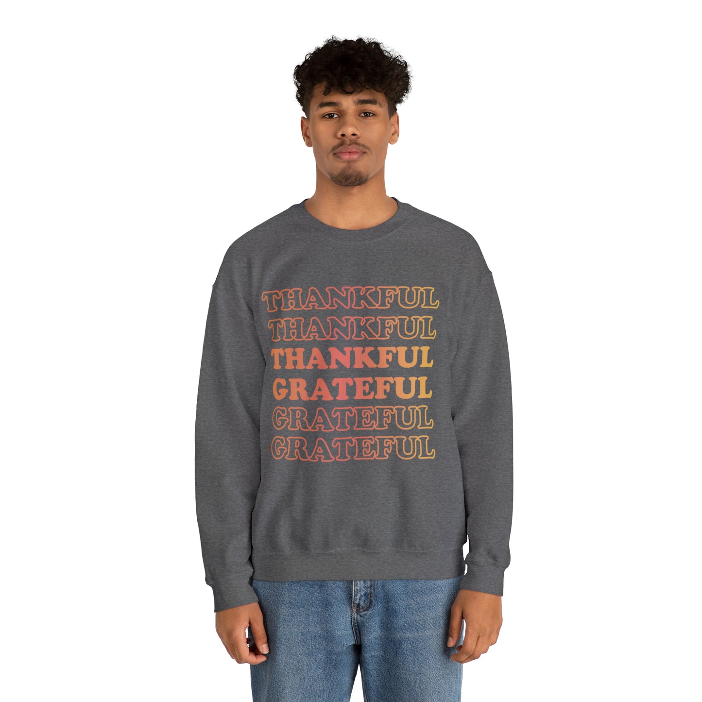Thankful Crewneck, Grateful Sweatshirt, Unisex Heavy Blend™ Crewneck Sweatshirt