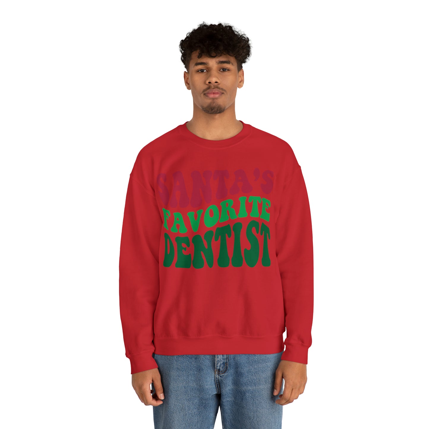 Santas Favorite Dentist Sweatshirt, Sweatshirt, Unisex Heavy Blend Sweater, Gift for dentist, Christmas gift, dental team gift