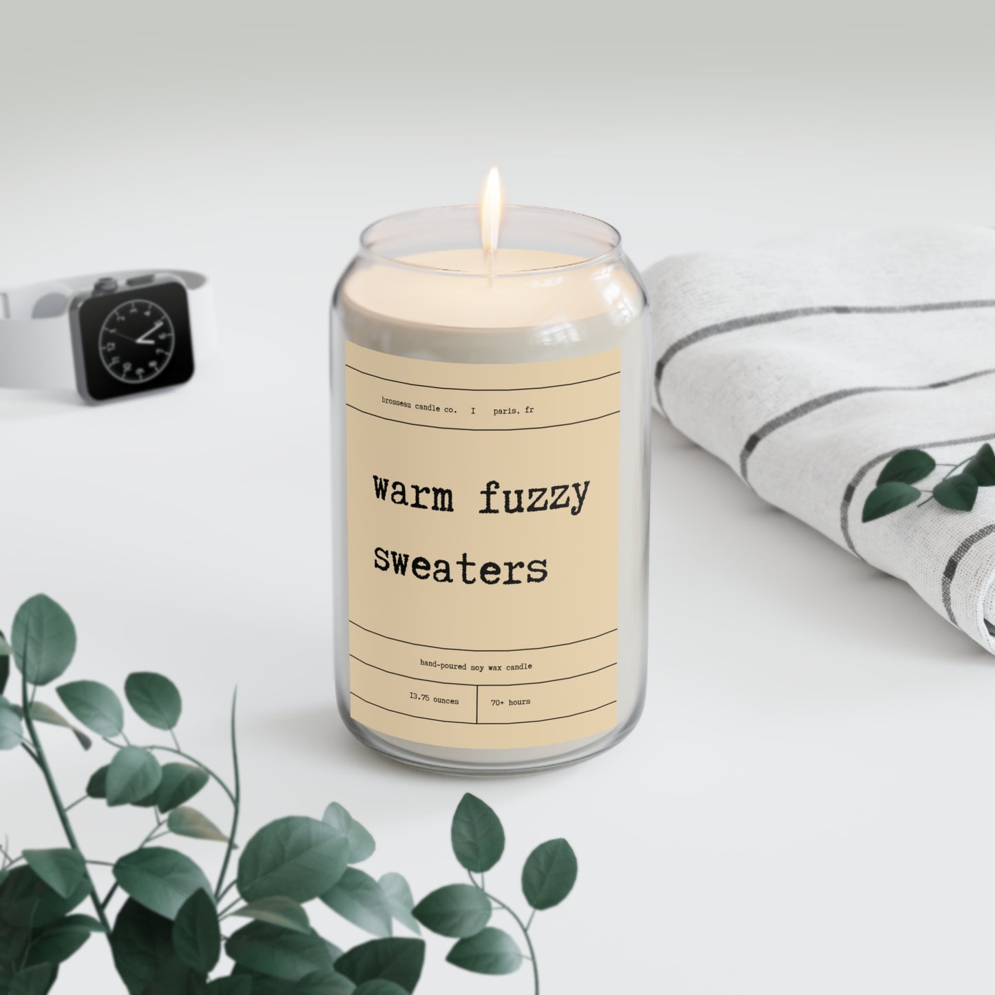 Warm fuzzy sweaters Scented Candle, Fall Candle, Autumn Candle, Soy Wax, 13.75oz
