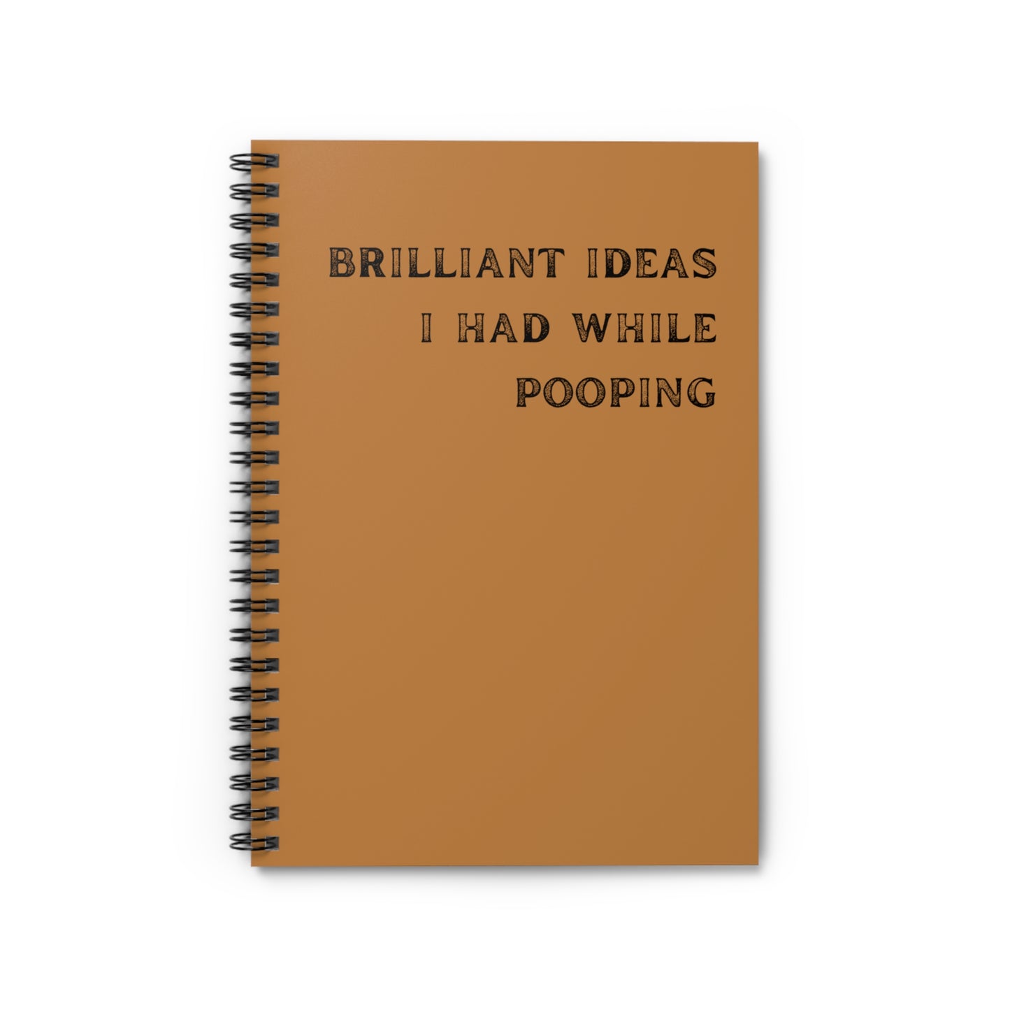 Funny Notebook, Brilliant Ideas I Had While Pooping, notebook, spiral, retirement, boss gift, early retirement, birthday gift
