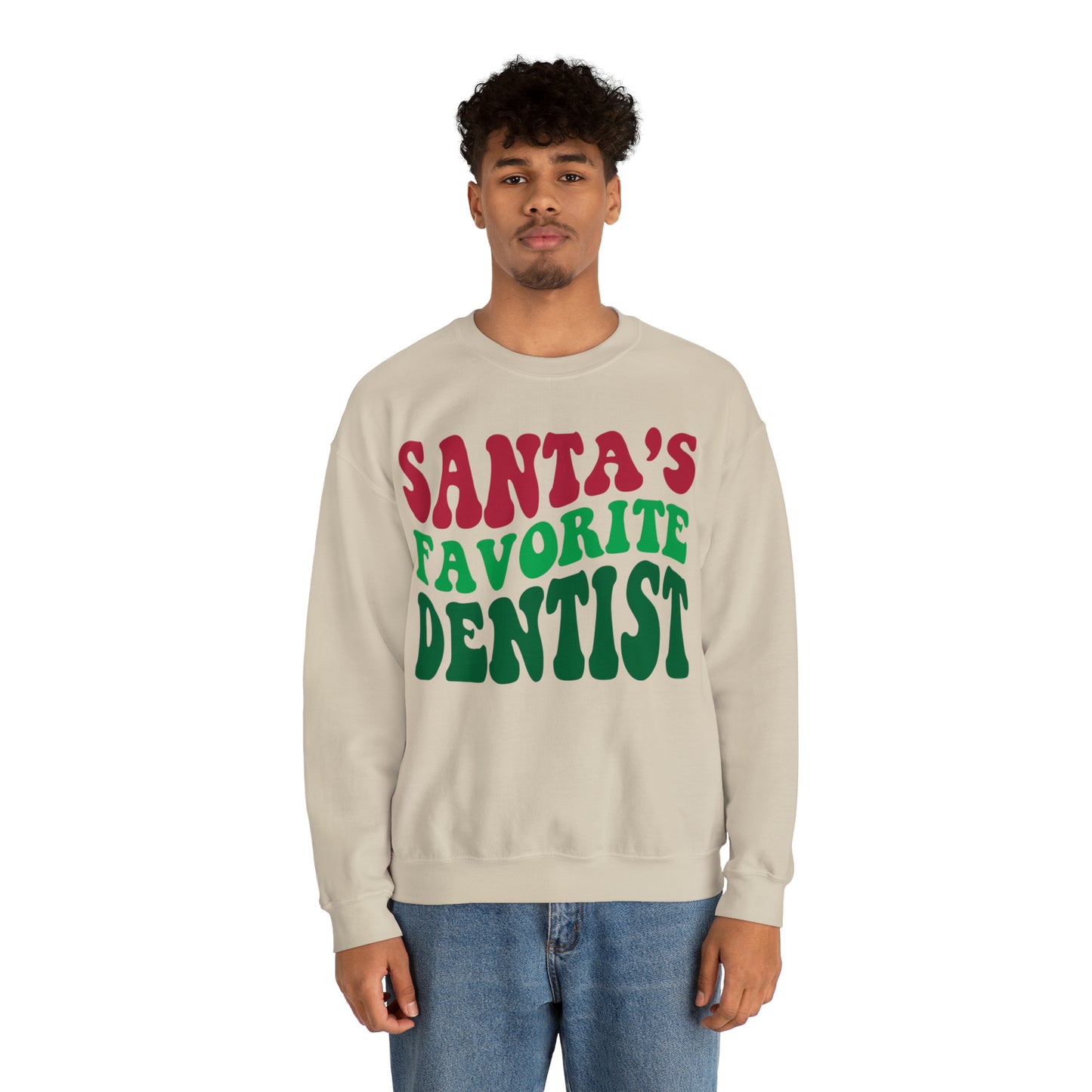 Santas Favorite Dentist Sweatshirt, Sweatshirt, Unisex Heavy Blend Sweater, Gift for dentist, Christmas gift, dental team gift