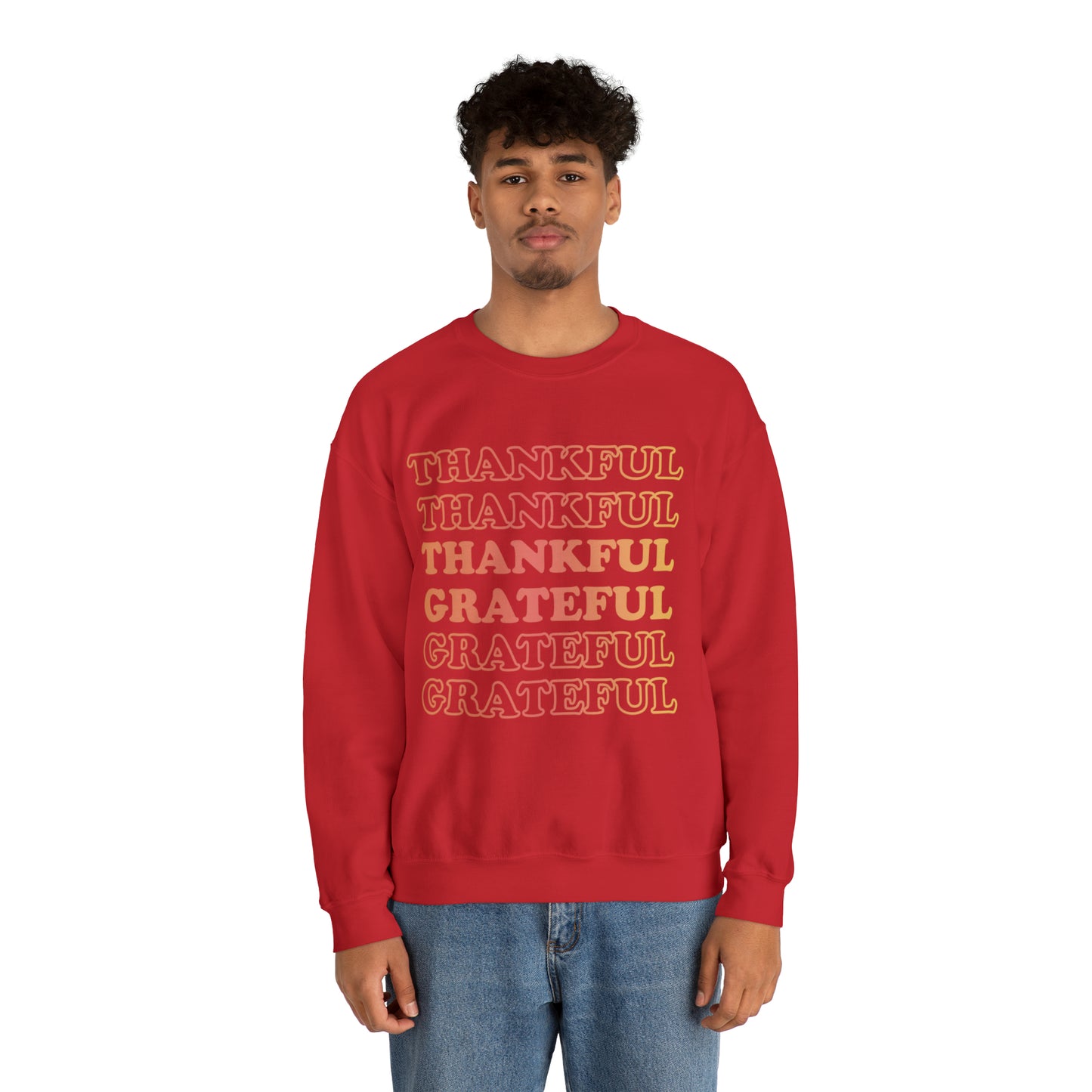 Thankful Crewneck, Grateful Sweatshirt, Unisex Heavy Blend™ Crewneck Sweatshirt
