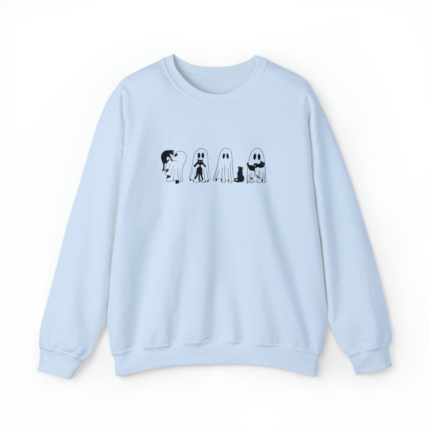 Ghost Holding Black Cat Sweatshirt, Halloween Shirt, Ghost Shirt, Spooky Season, Cute Fall Shirt for Women, Halloween Sweatshirt, Cat Shirt