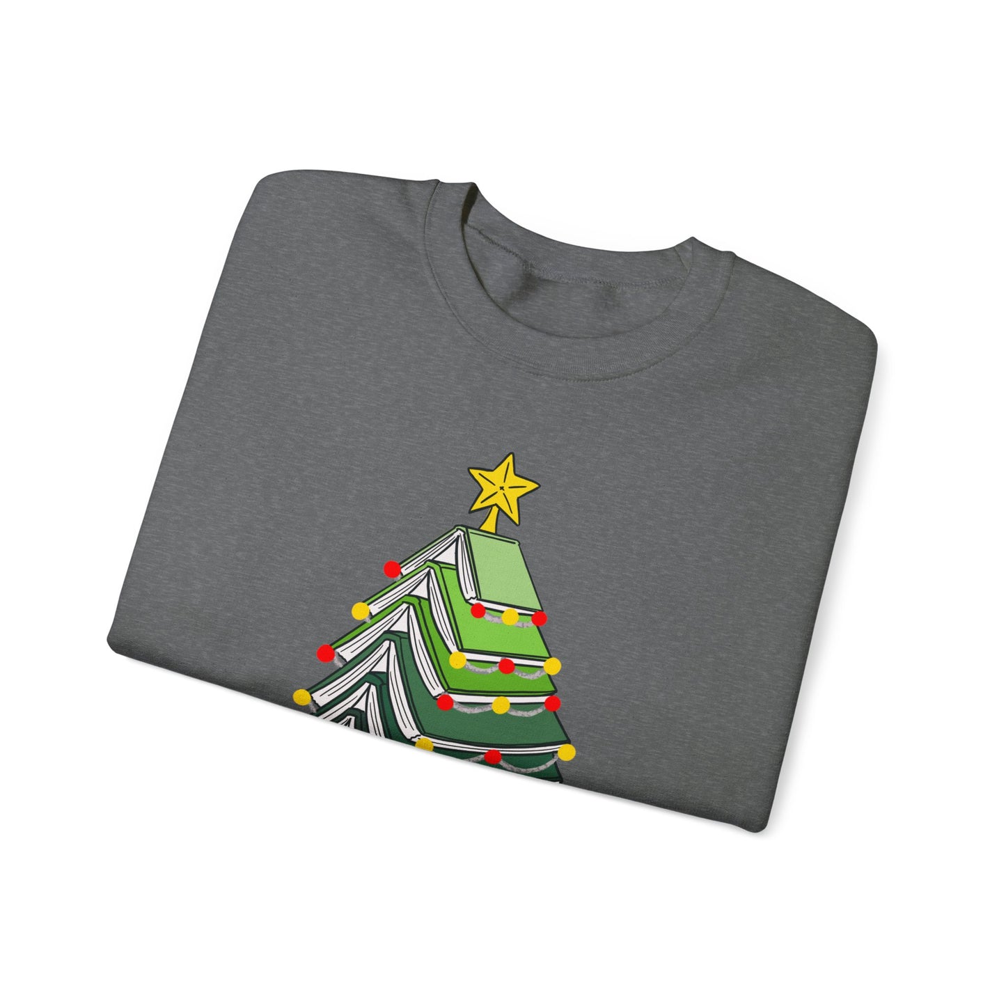 All Booked For Christmas Sweatshirt, Custom Book Lover Christmas Gift, Gift for Book Lover, Cute Book Christmas Tree Sweater, Book club