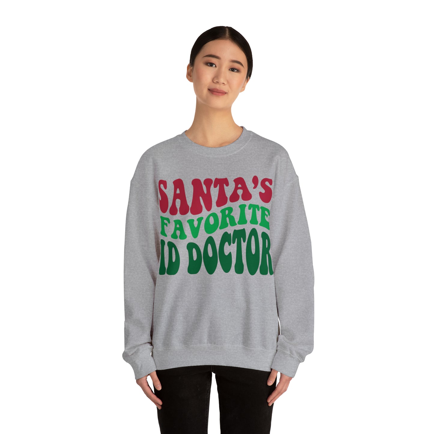 Santas Favorite ID Doctor, Infectious Disease Sweatshirt, Sweatshirt, Unisex Heavy Blend Sweater, Christmas gift, microbiologist