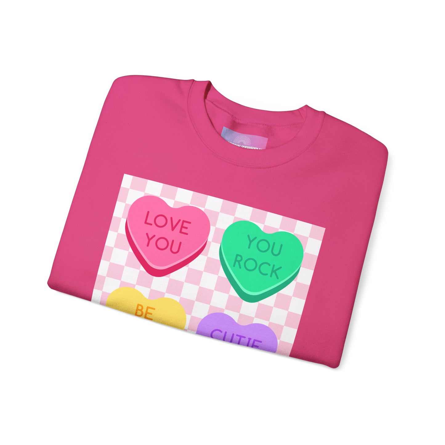 Love Checkerboard Heart Crewneck Sweatshirt, Valentines Day Candy Sweater, Cute Love Tee, Pullover, gift for her, Valetines Day Candy Gift