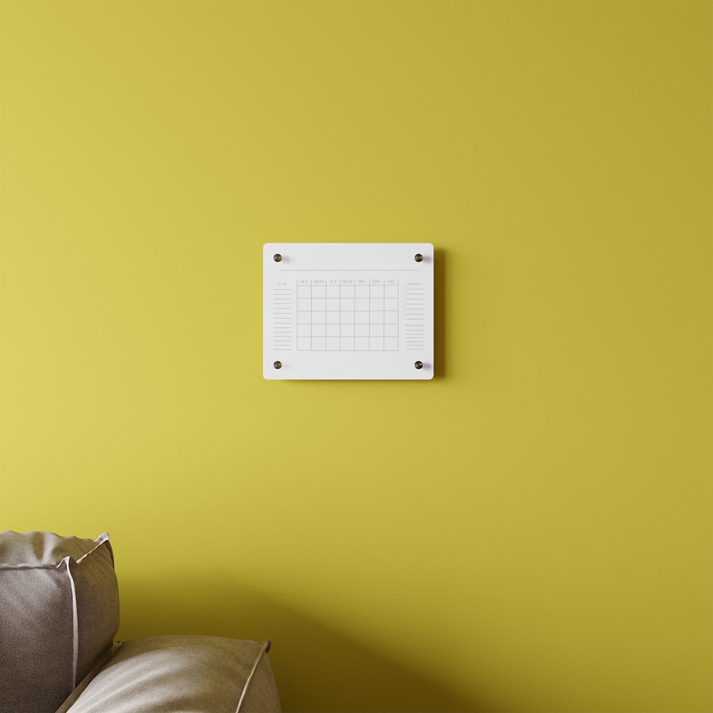 Large Acrylic Calendar, Dry Erase Monthly Acrylic Wall Calendar, 2023 Minimalist Wall Calendar, for Kitchen, Office or Mudroom