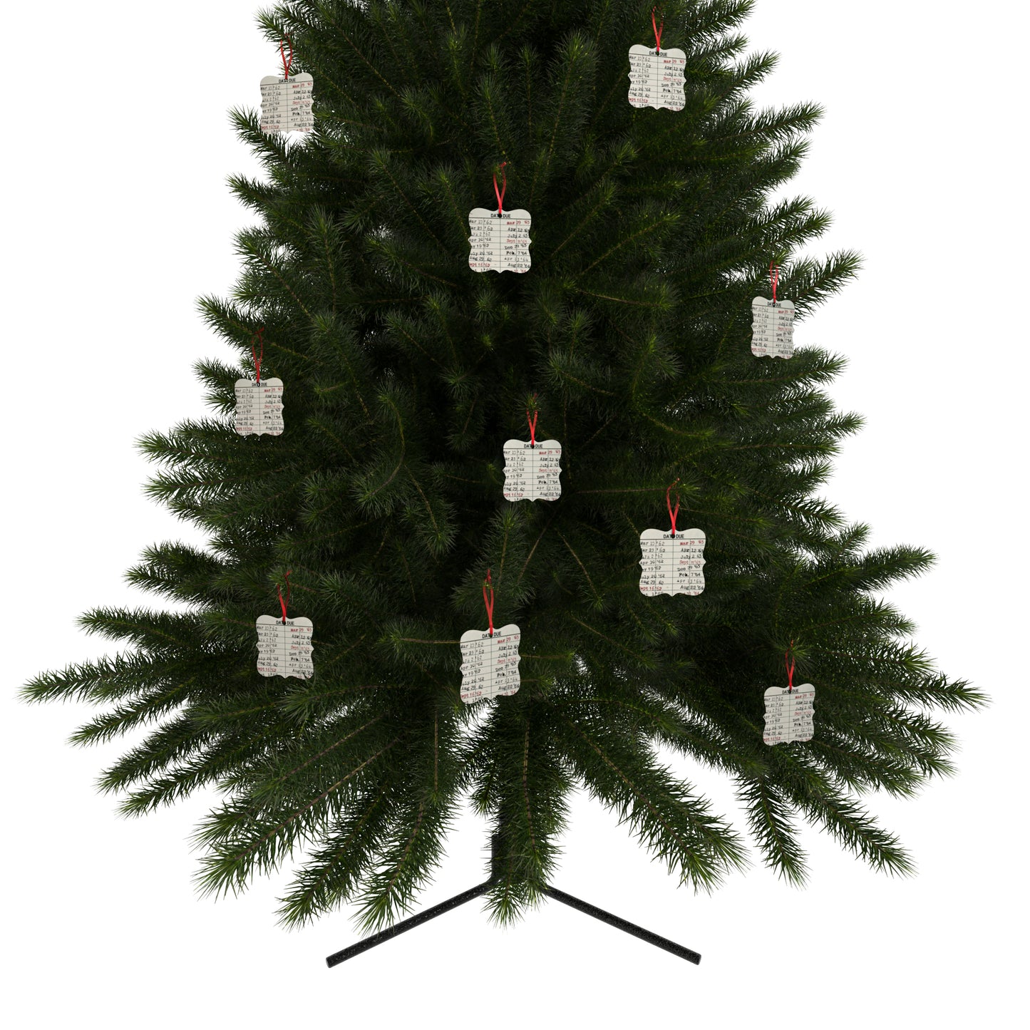 Christmas Vintage Library Due Date Aluminum Ornament (1pc, 5pcs, 10pcs, 20pcs), Retro library, Librarian Ornament, Christmas Tree Decoration