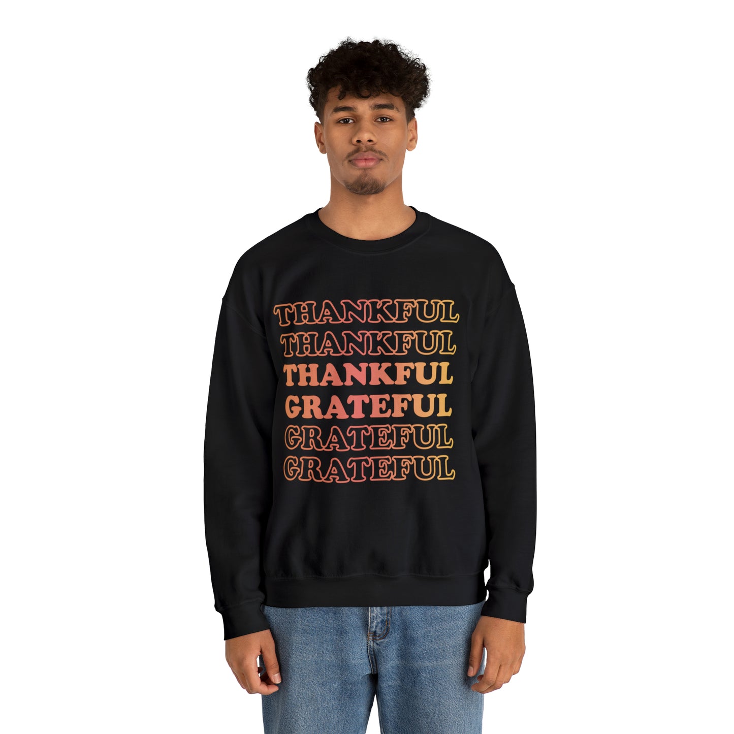 Thankful Crewneck, Grateful Sweatshirt, Unisex Heavy Blend™ Crewneck Sweatshirt