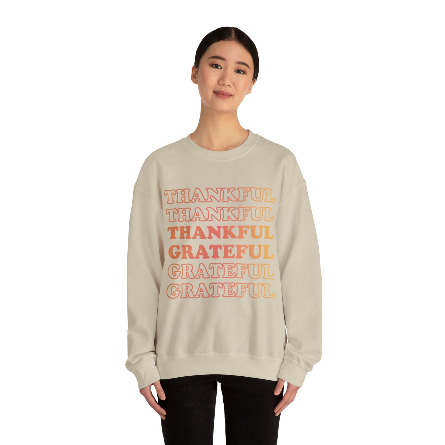 Thankful Crewneck, Grateful Sweatshirt, Unisex Heavy Blend™ Crewneck Sweatshirt