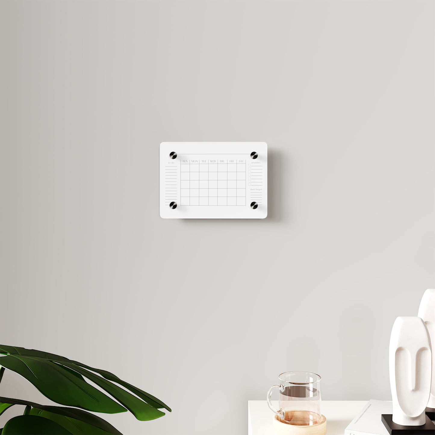 Large Acrylic Calendar, Dry Erase Monthly Acrylic Wall Calendar, 2023 Minimalist Wall Calendar, for Kitchen, Office or Mudroom