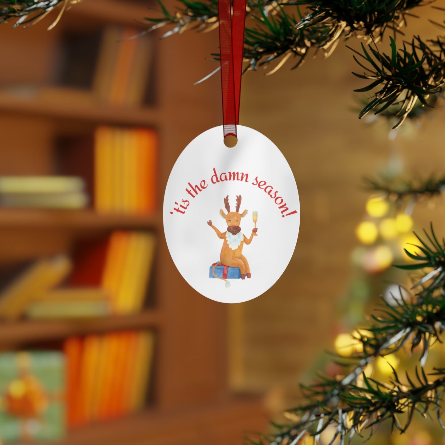 Tis the Damn Season,4 shapes, Bell, Oval, Round, Tree, two-sided