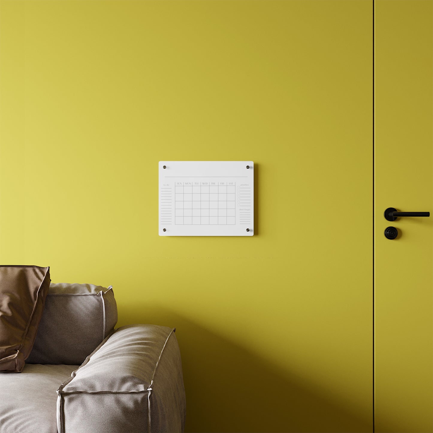 Large Acrylic Calendar, Dry Erase Monthly Acrylic Wall Calendar, 2023 Minimalist Wall Calendar, for Kitchen, Office or Mudroom