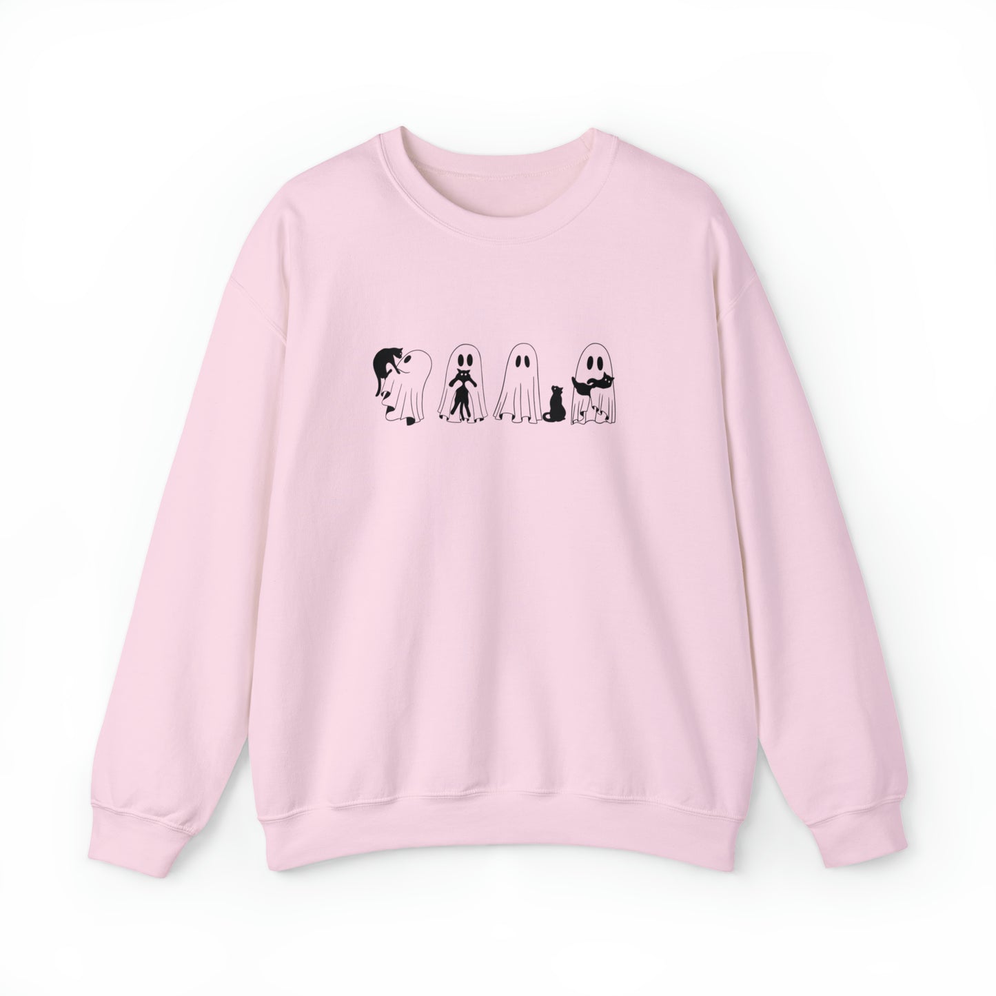 Ghost Holding Black Cat Sweatshirt, Halloween Shirt, Ghost Shirt, Spooky Season, Cute Fall Shirt for Women, Halloween Sweatshirt, Cat Shirt