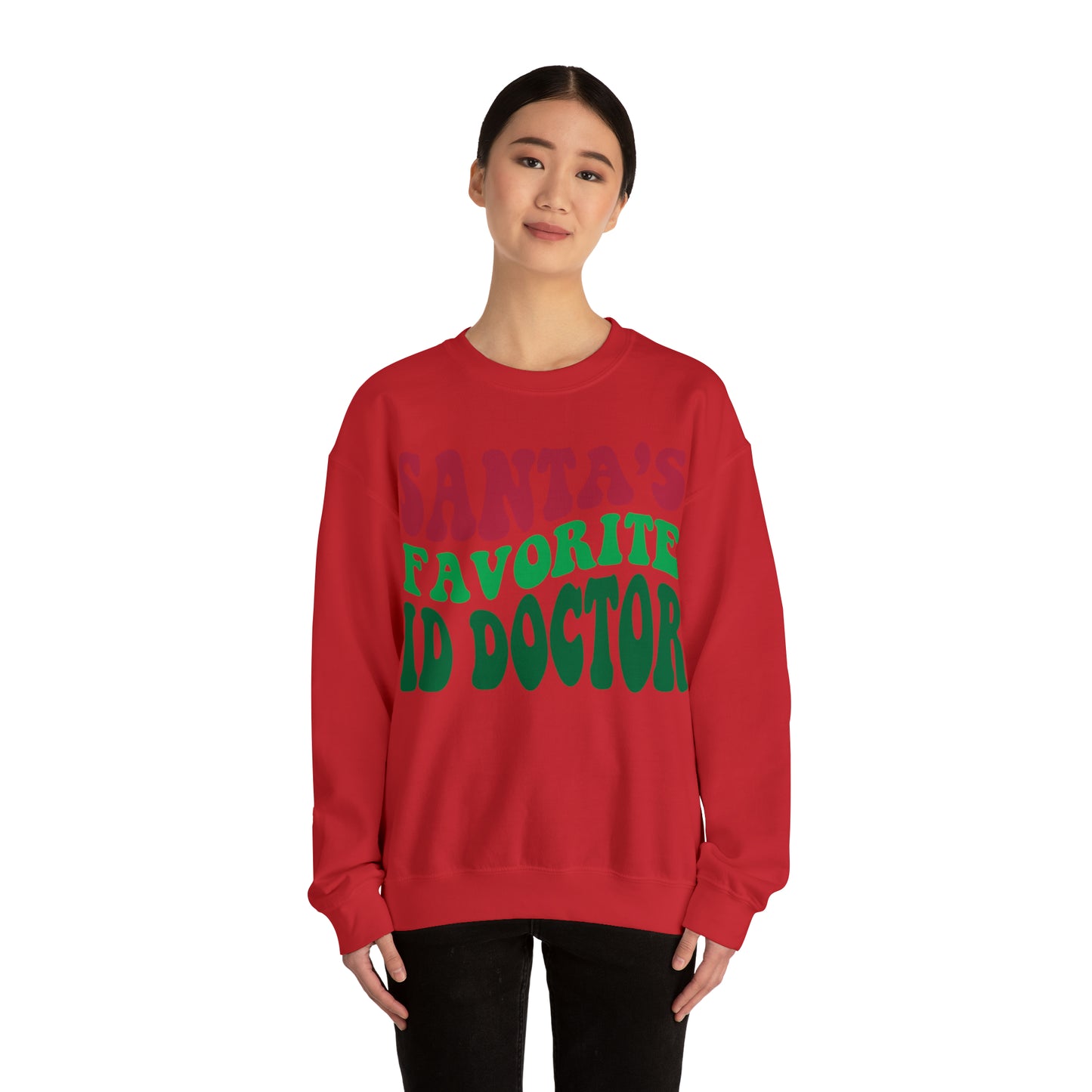 Santas Favorite ID Doctor, Infectious Disease Sweatshirt, Sweatshirt, Unisex Heavy Blend Sweater, Christmas gift, microbiologist