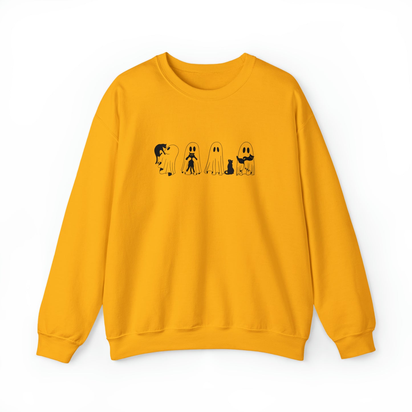 Ghost Holding Black Cat Sweatshirt, Halloween Shirt, Ghost Shirt, Spooky Season, Cute Fall Shirt for Women, Halloween Sweatshirt, Cat Shirt