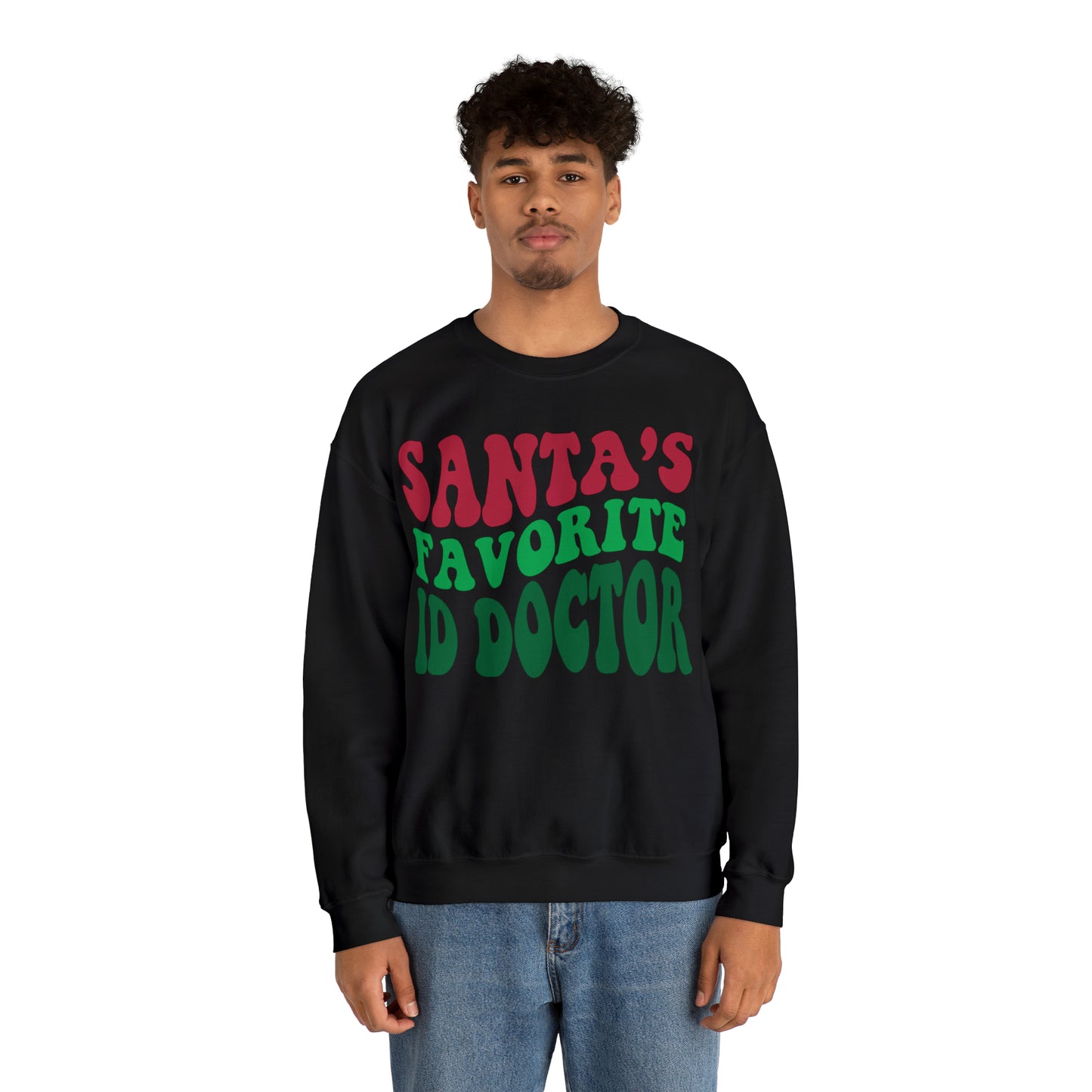 Santas Favorite ID Doctor, Infectious Disease Sweatshirt, Sweatshirt, Unisex Heavy Blend Sweater, Christmas gift, microbiologist