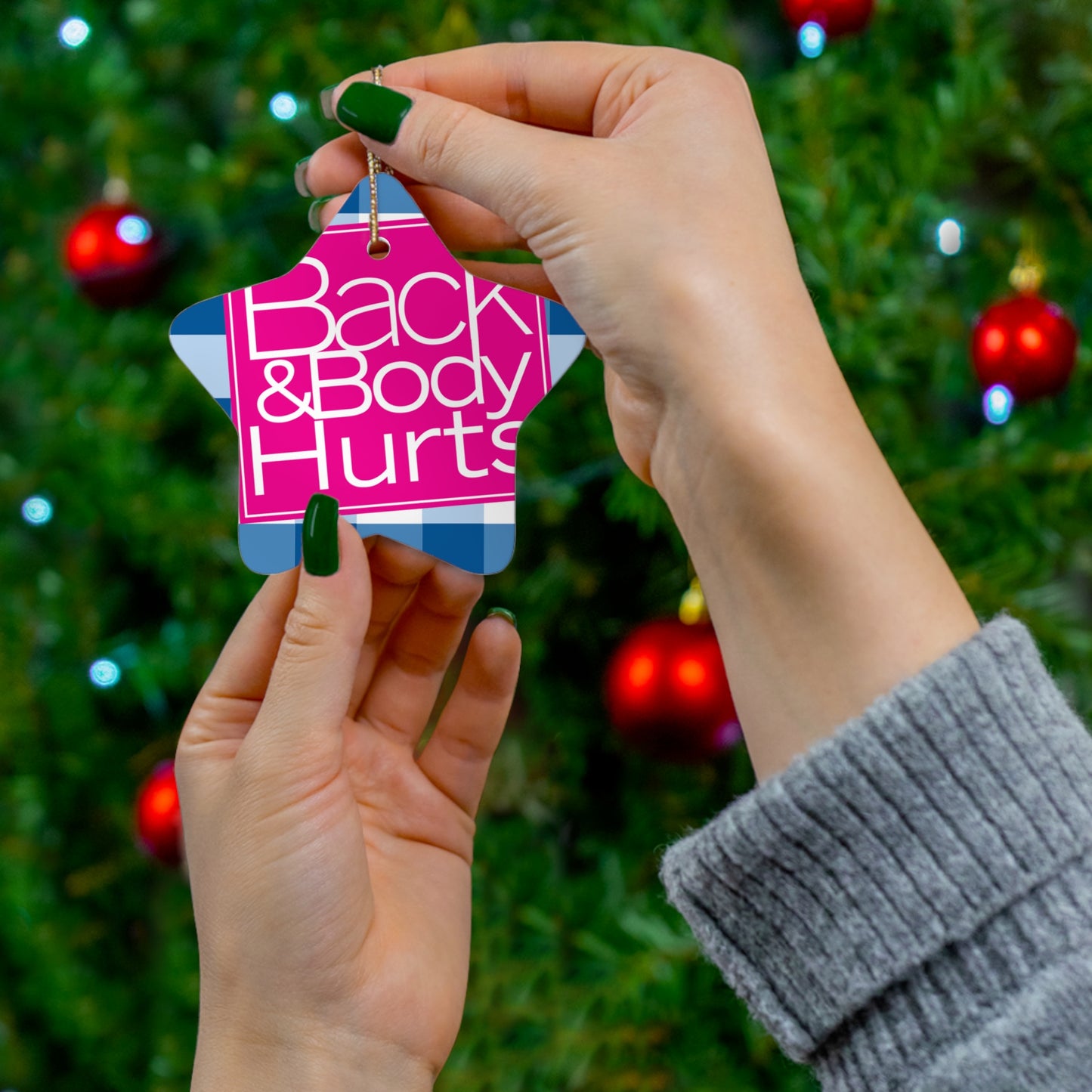 Back and Body Works Ornament, Christmas ornament, Holiday Ornament, Funny Gift, Christmas Tree Decoration, gift for mom, 4 Shapes