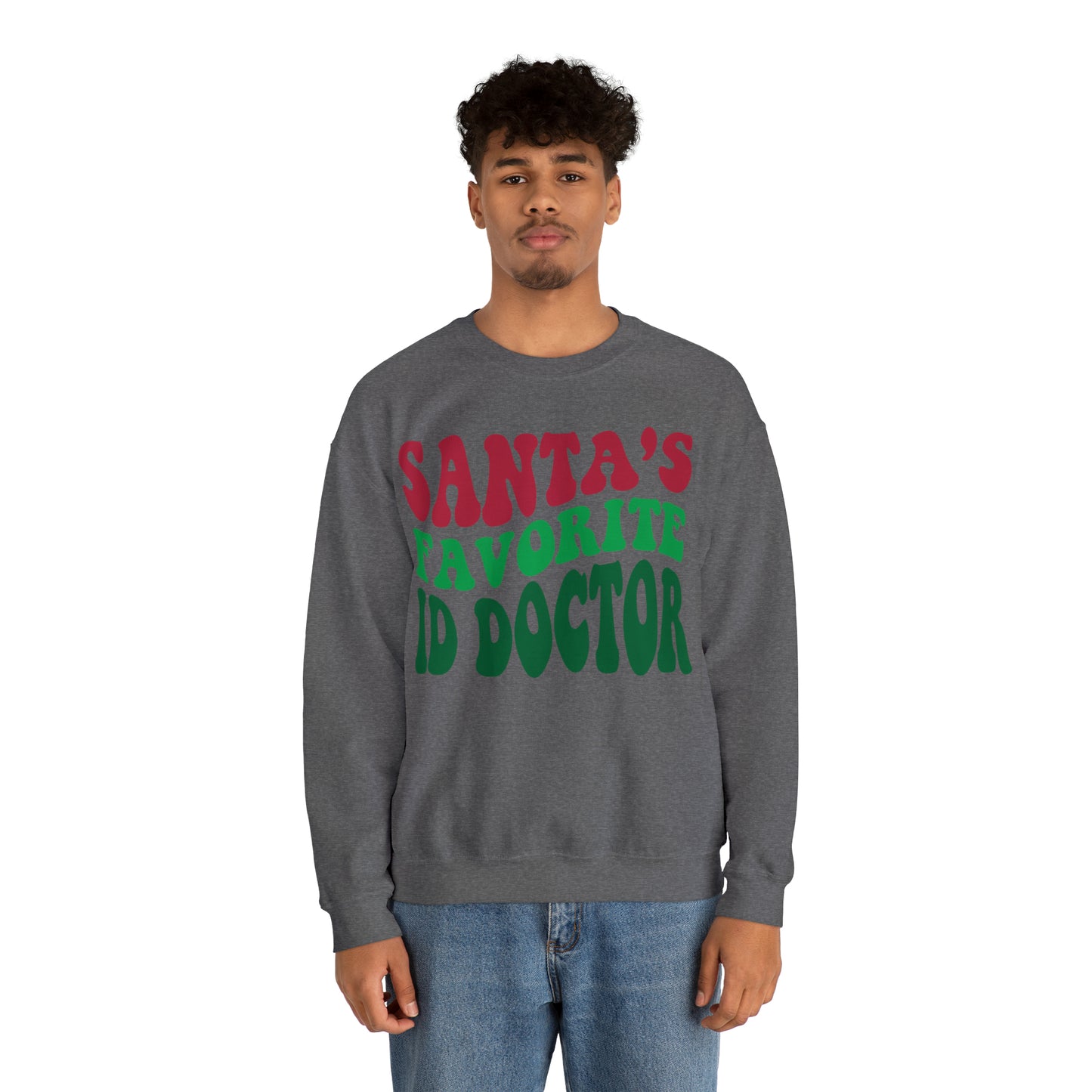 Santas Favorite ID Doctor, Infectious Disease Sweatshirt, Sweatshirt, Unisex Heavy Blend Sweater, Christmas gift, microbiologist