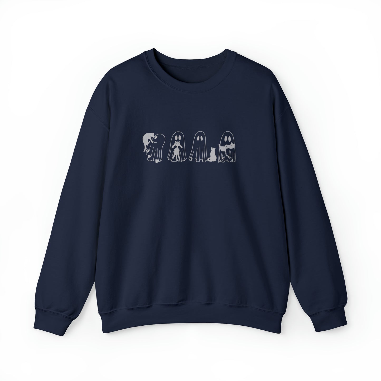 Ghost Holding Black Cat Sweatshirt, Halloween Shirt, Ghost Shirt, Spooky Season, Cute Fall Shirt for Women, Halloween Sweatshirt, Cat Shirt
