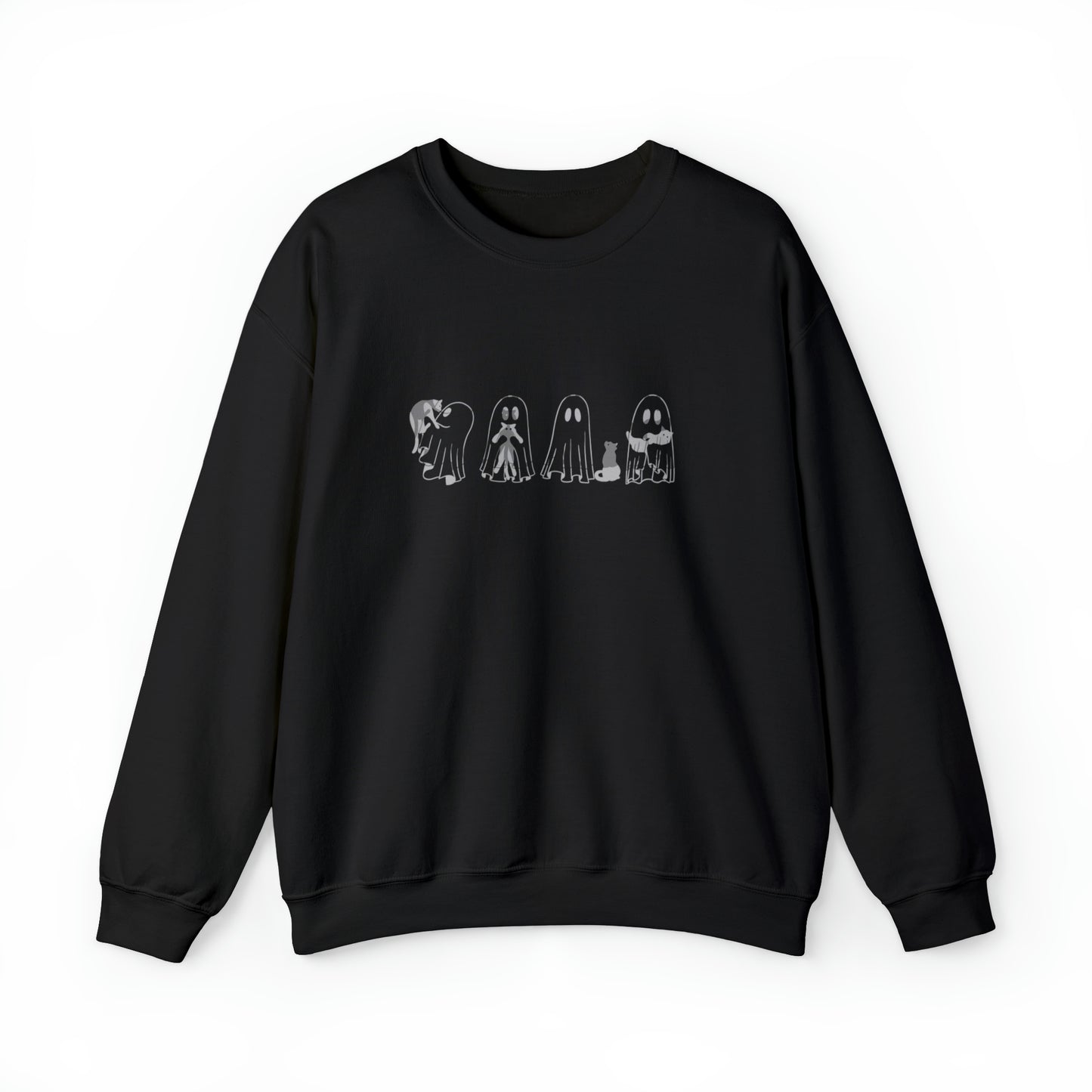 Ghost Holding Black Cat Sweatshirt, Halloween Shirt, Ghost Shirt, Spooky Season, Cute Fall Shirt for Women, Halloween Sweatshirt, Cat Shirt