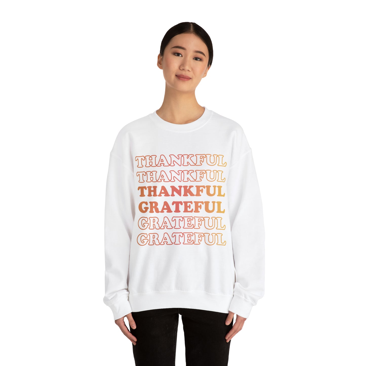 Thankful Crewneck, Grateful Sweatshirt, Unisex Heavy Blend™ Crewneck Sweatshirt