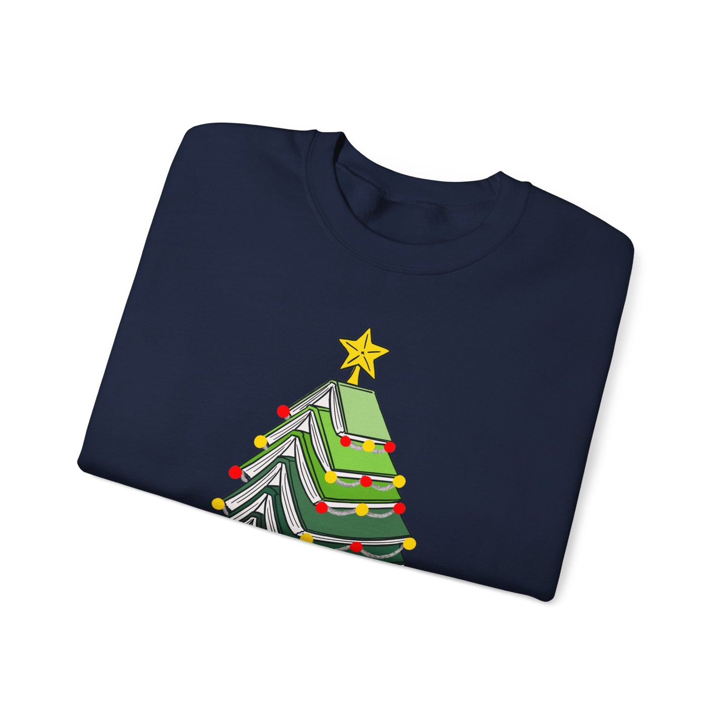 All Booked For Christmas Sweatshirt, Custom Book Lover Christmas Gift, Gift for Book Lover, Cute Book Christmas Tree Sweater, Book club