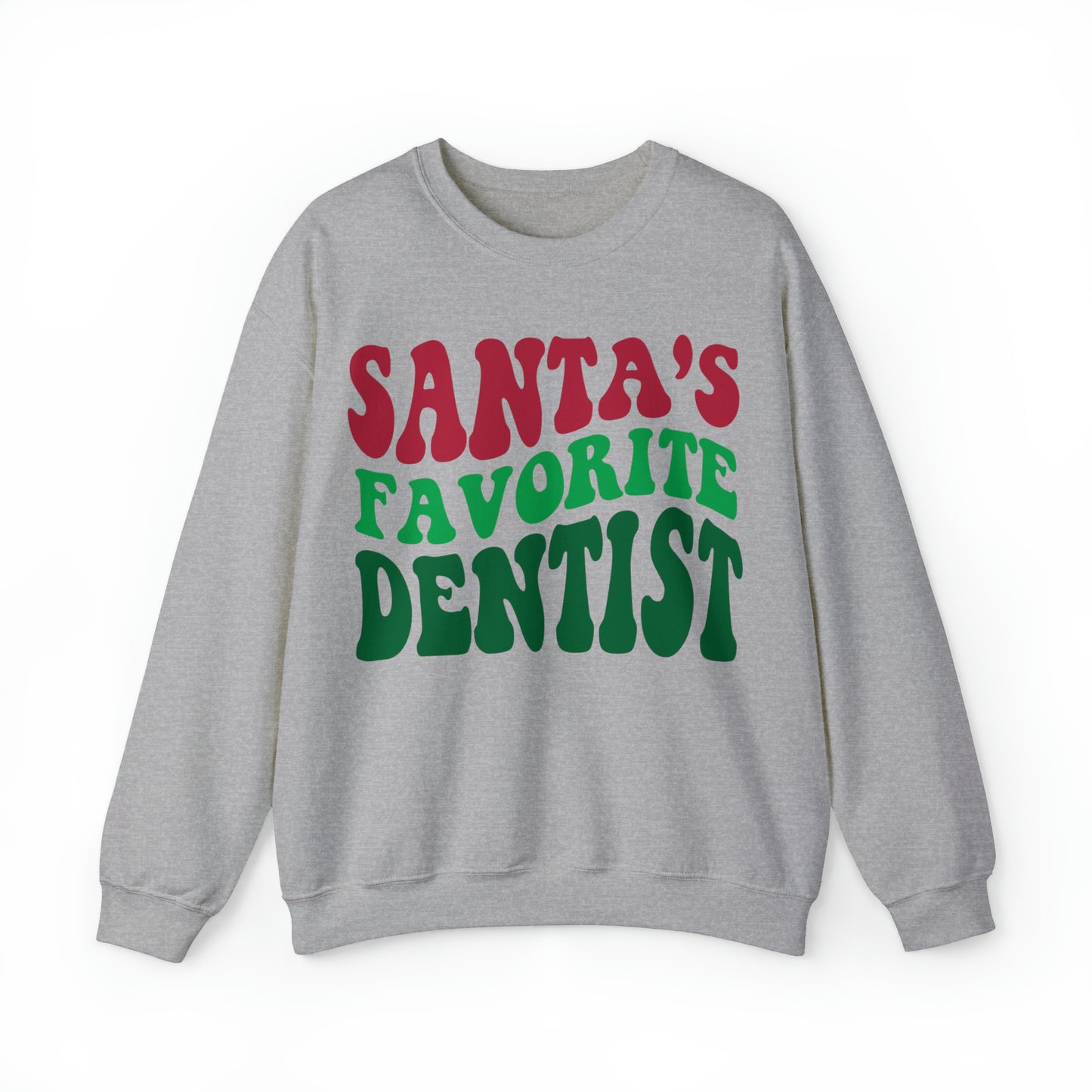 Santas Favorite Dentist Sweatshirt, Sweatshirt, Unisex Heavy Blend Sweater, Gift for dentist, Christmas gift, dental team gift
