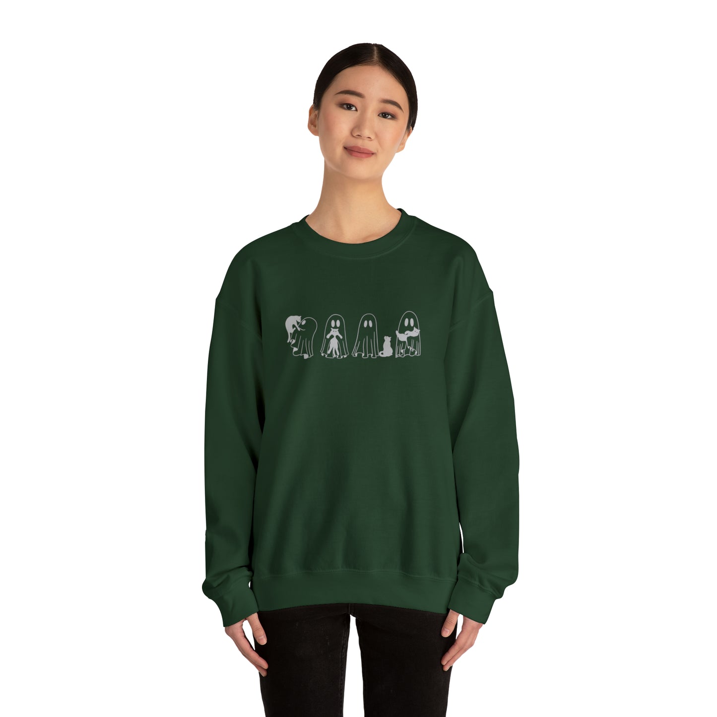 Ghost Holding Black Cat Sweatshirt, Halloween Shirt, Ghost Shirt, Spooky Season, Cute Fall Shirt for Women, Halloween Sweatshirt, Cat Shirt