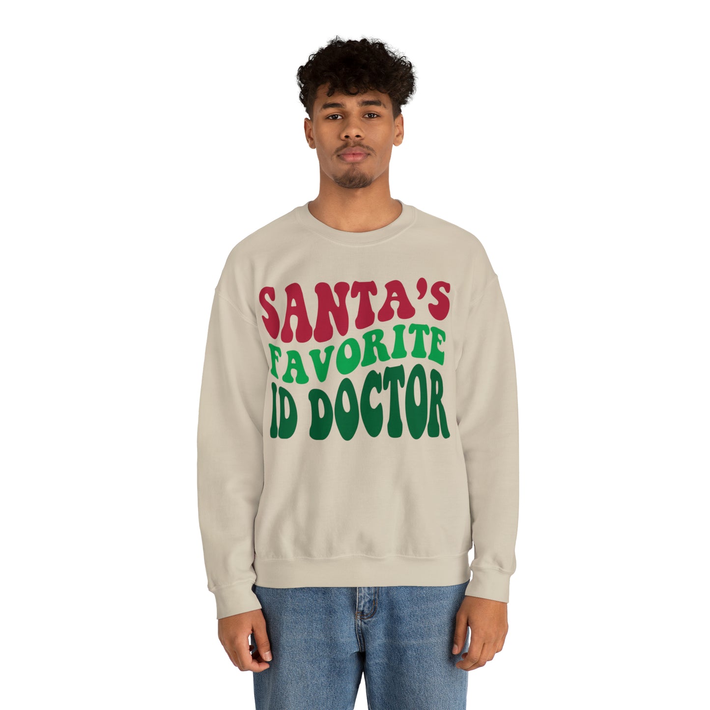 Santas Favorite ID Doctor, Infectious Disease Sweatshirt, Sweatshirt, Unisex Heavy Blend Sweater, Christmas gift, microbiologist