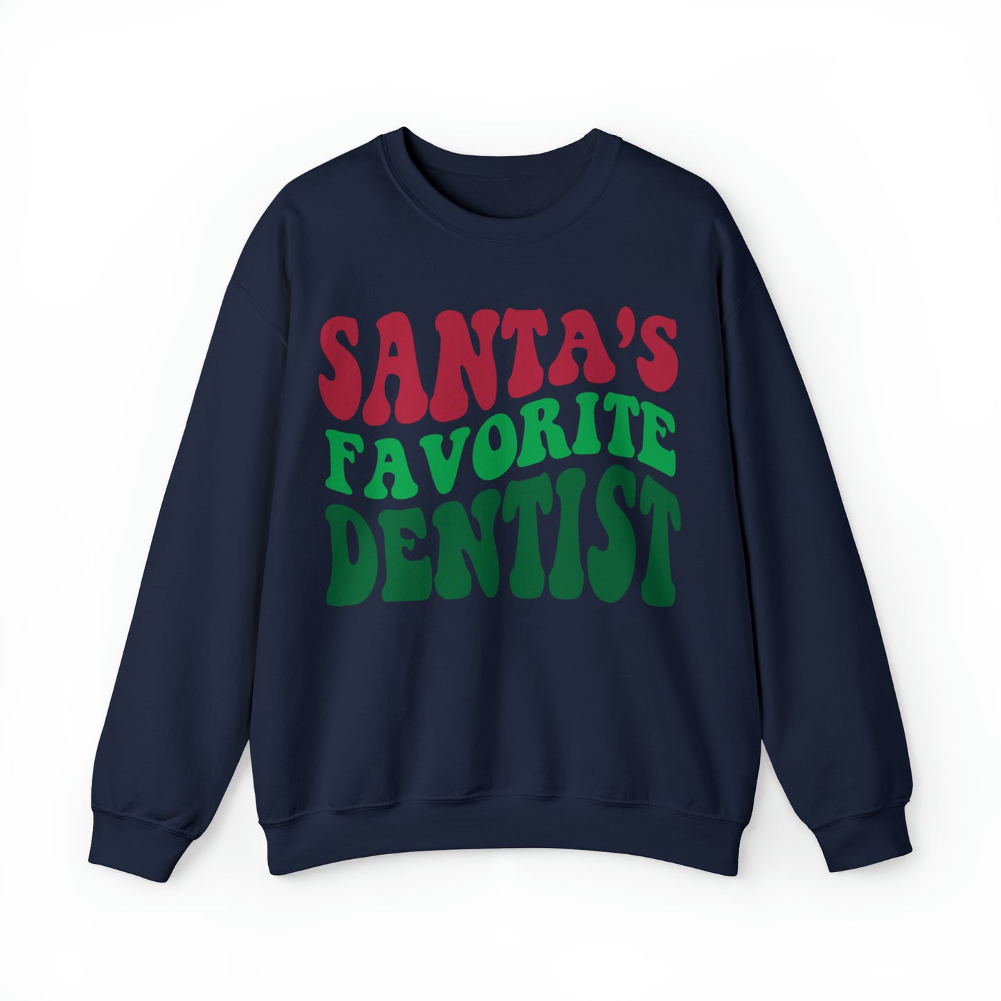Santas Favorite Dentist Sweatshirt, Sweatshirt, Unisex Heavy Blend Sweater, Gift for dentist, Christmas gift, dental team gift