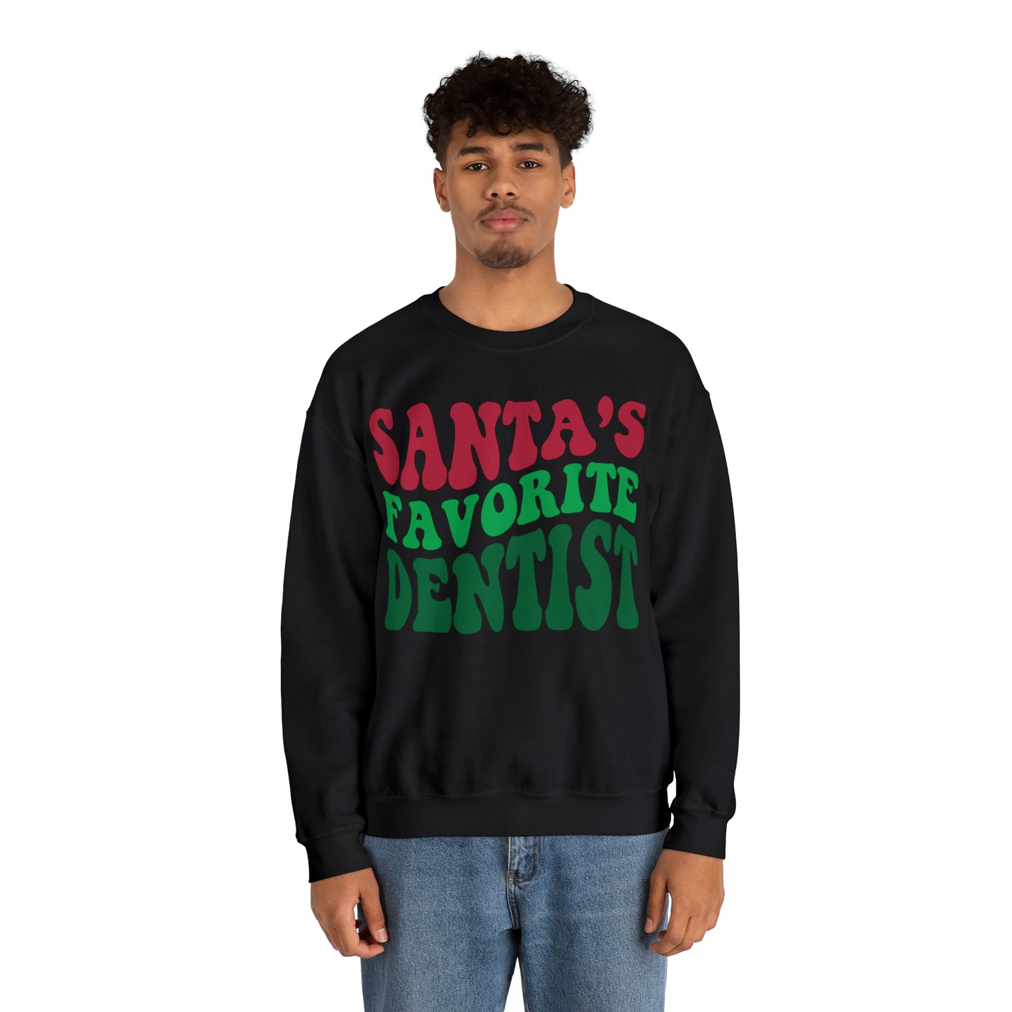 Santas Favorite Dentist Sweatshirt, Sweatshirt, Unisex Heavy Blend Sweater, Gift for dentist, Christmas gift, dental team gift