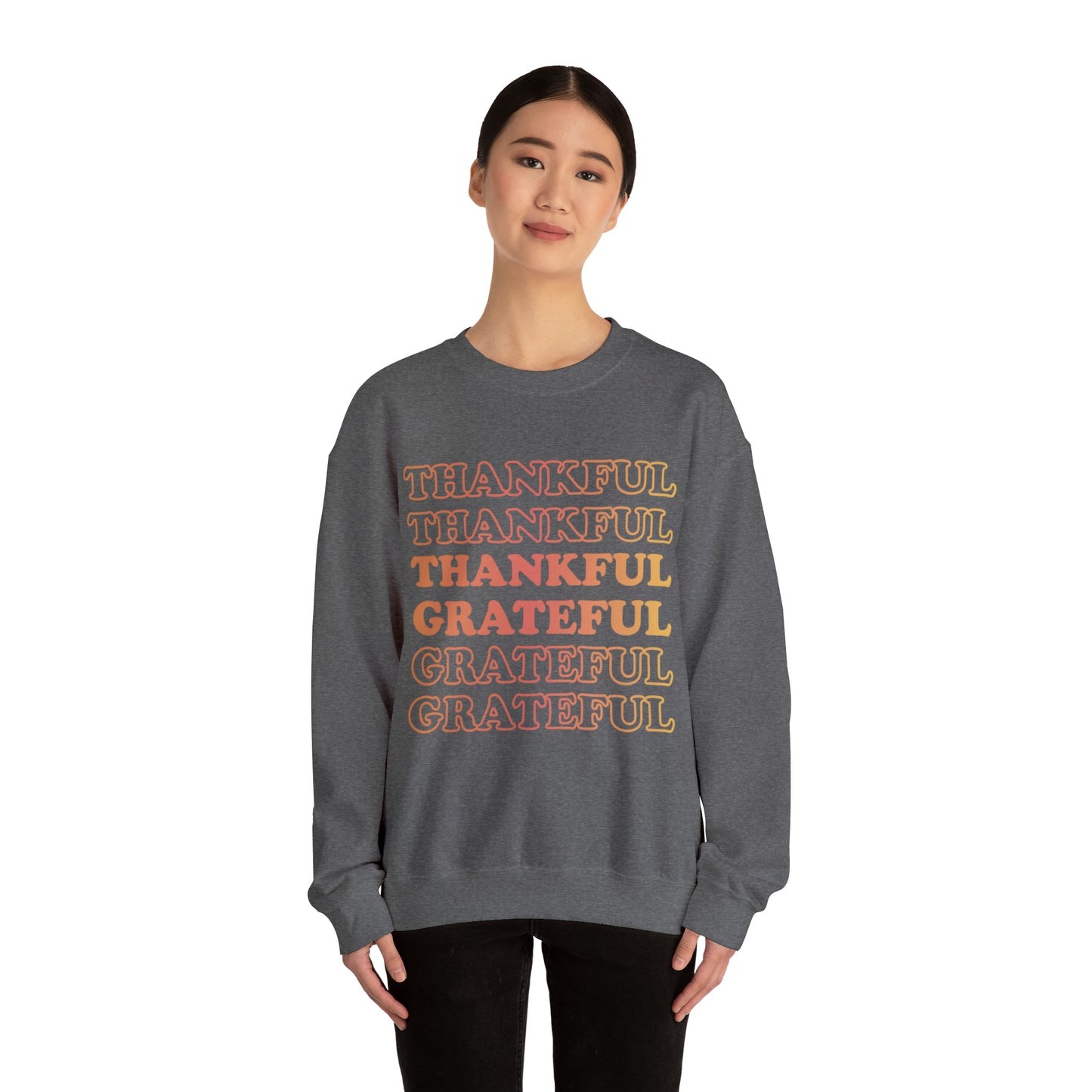 Thankful Crewneck, Grateful Sweatshirt, Unisex Heavy Blend™ Crewneck Sweatshirt
