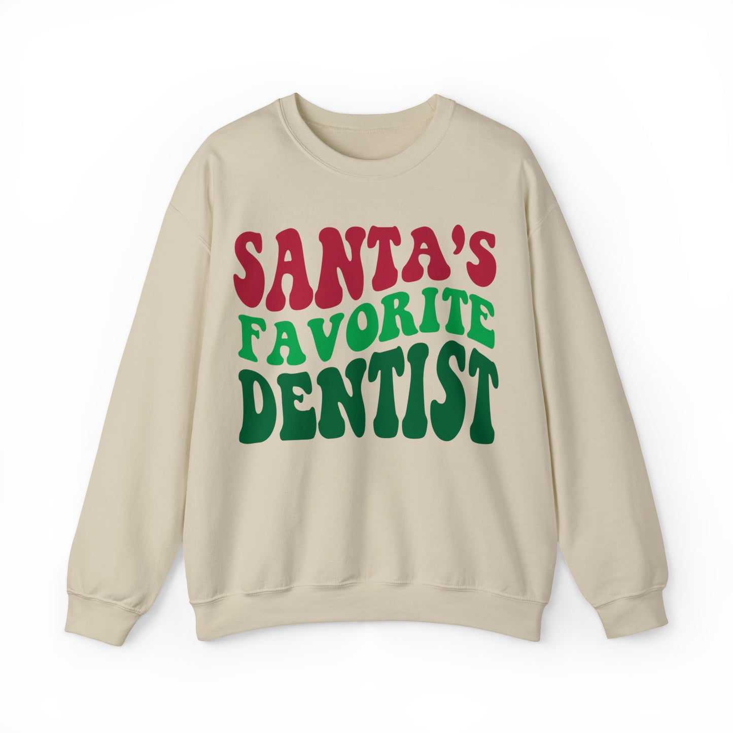 Santas Favorite Dentist Sweatshirt, Sweatshirt, Unisex Heavy Blend Sweater, Gift for dentist, Christmas gift, dental team gift